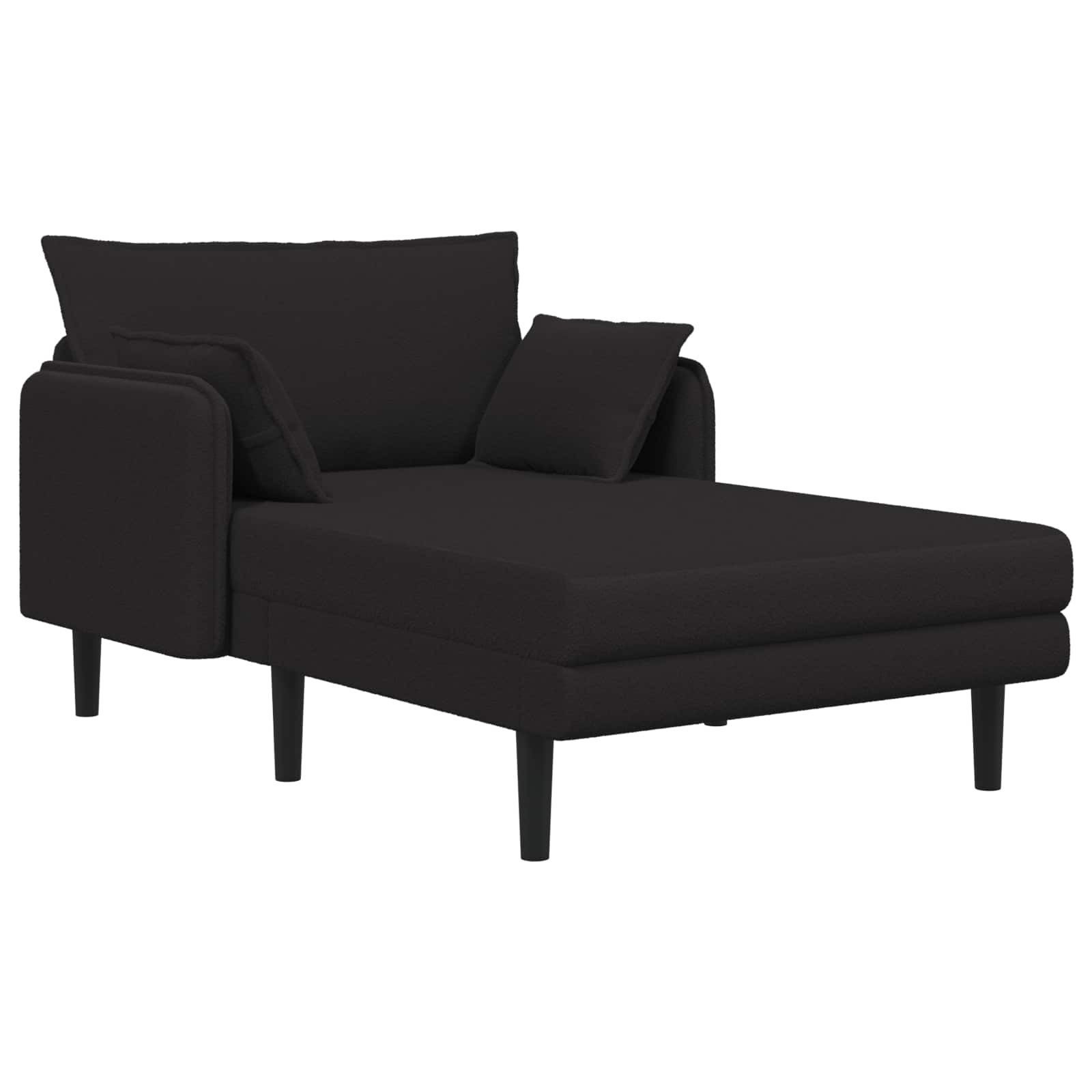 vidaXL Chaiselongue Große Chaiselongue Schwarz Bouclé, 1 Teile