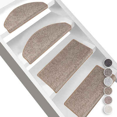 Stufenmatte Sundae 1A, Erhältlich in vielen Farben & Größen, Treppenschutz, Floordirekt, Halbrund, Höhe: 13,5 mm