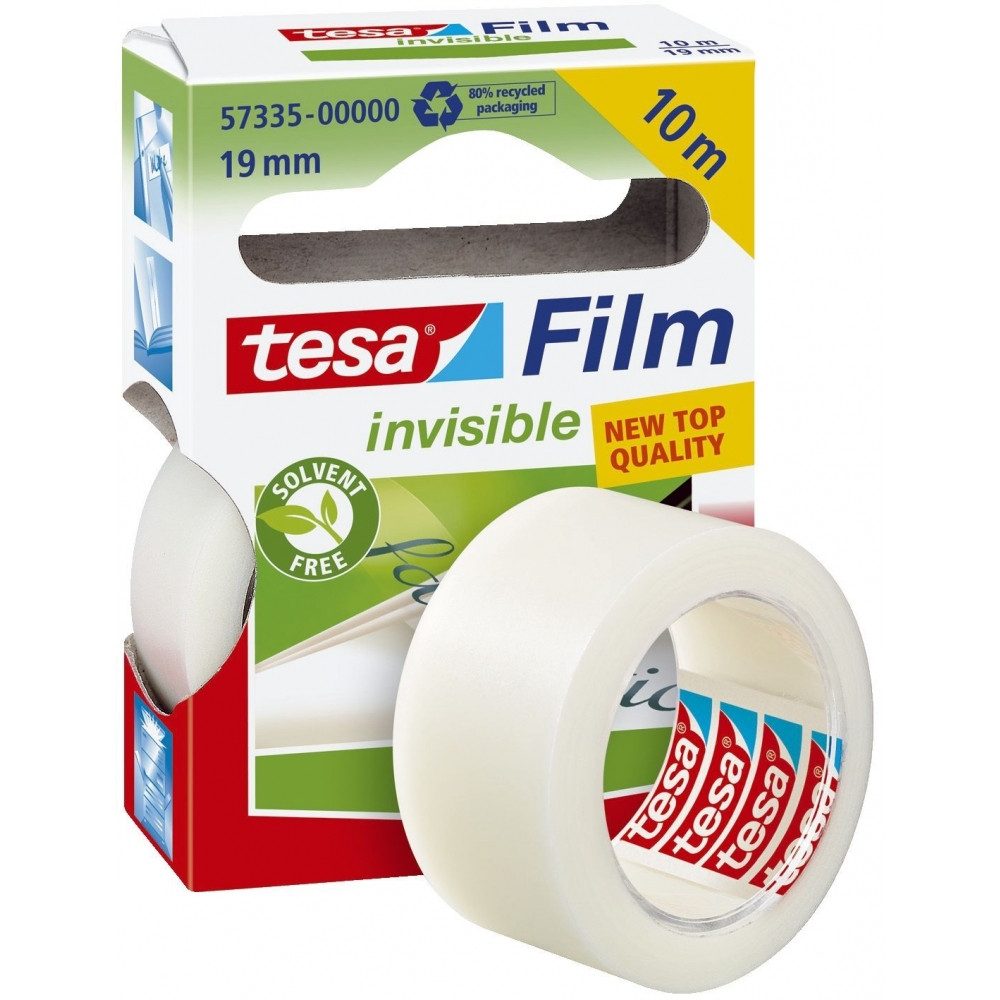 tesa Tesa tesafilm 1 Rolle 10m 19mm unsichtbar Klebefilm. Elektro-Kabel, Unsichtbarer Klebefilm, Einfaches Abrollen und Schneiden