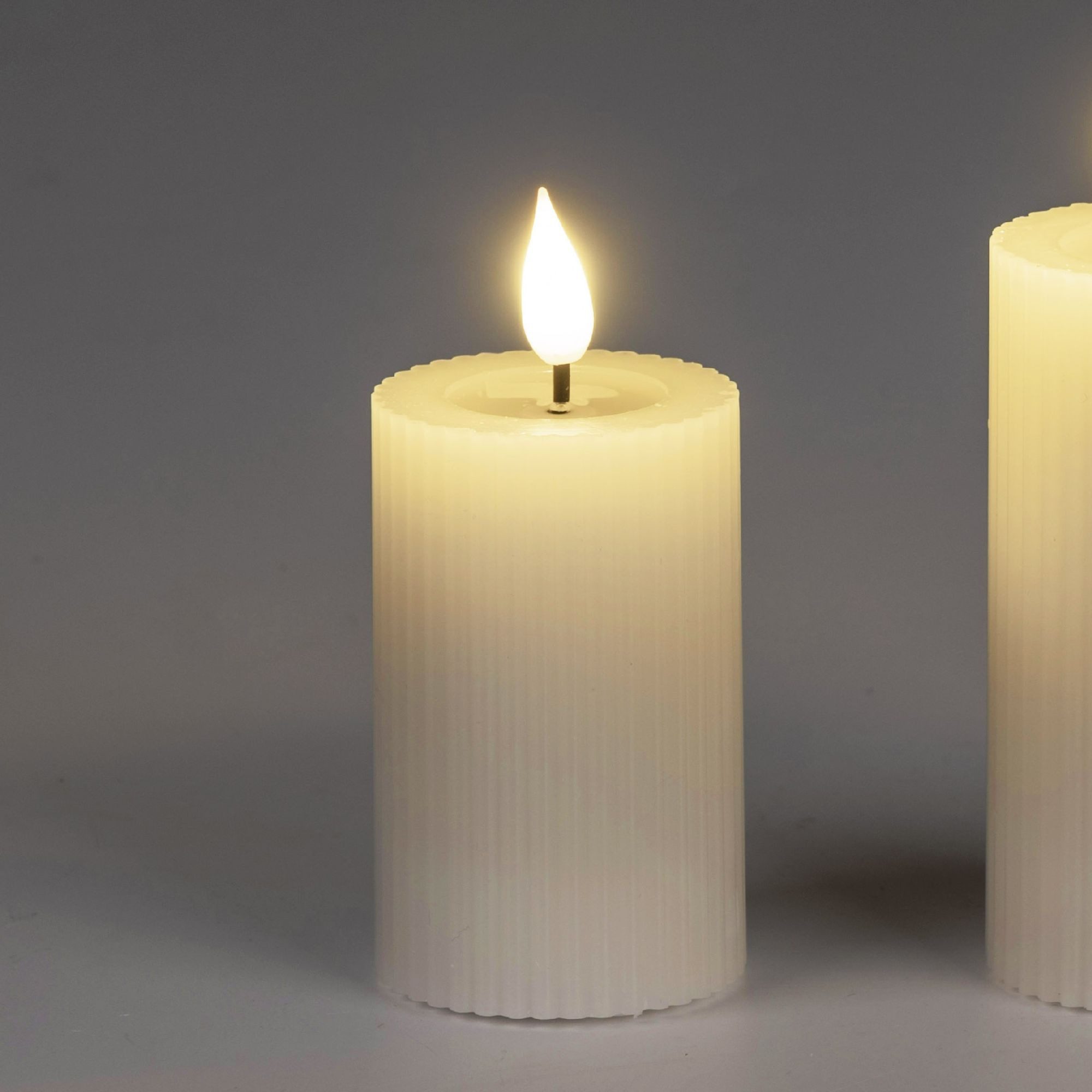 formano LED-Kerze Streifen, mit Timerfunktion, Creme, günstig online kaufen