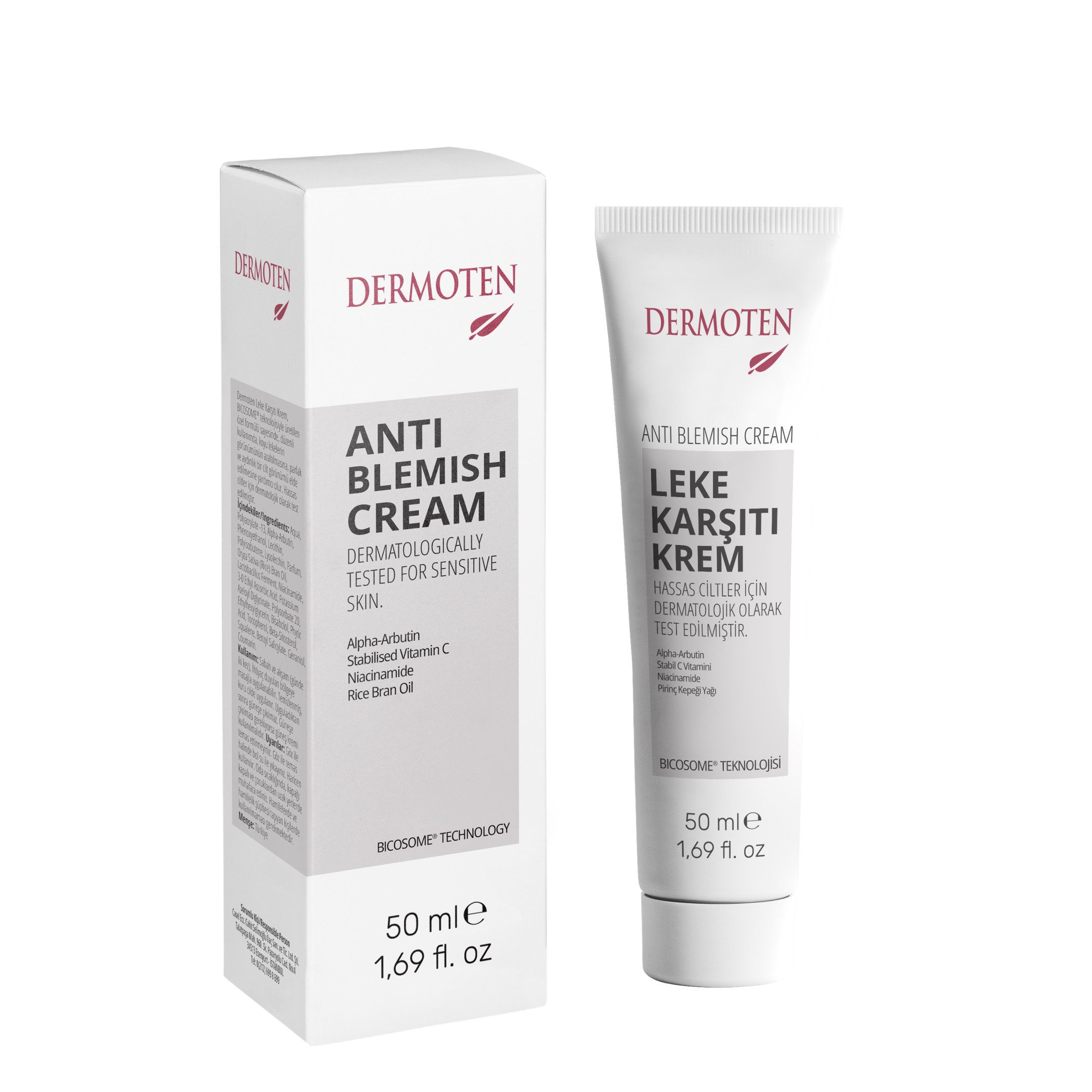 Dermoten Hautpflege-Set Aufhellende Creme gegen Hautunreinheiten, 50 ml