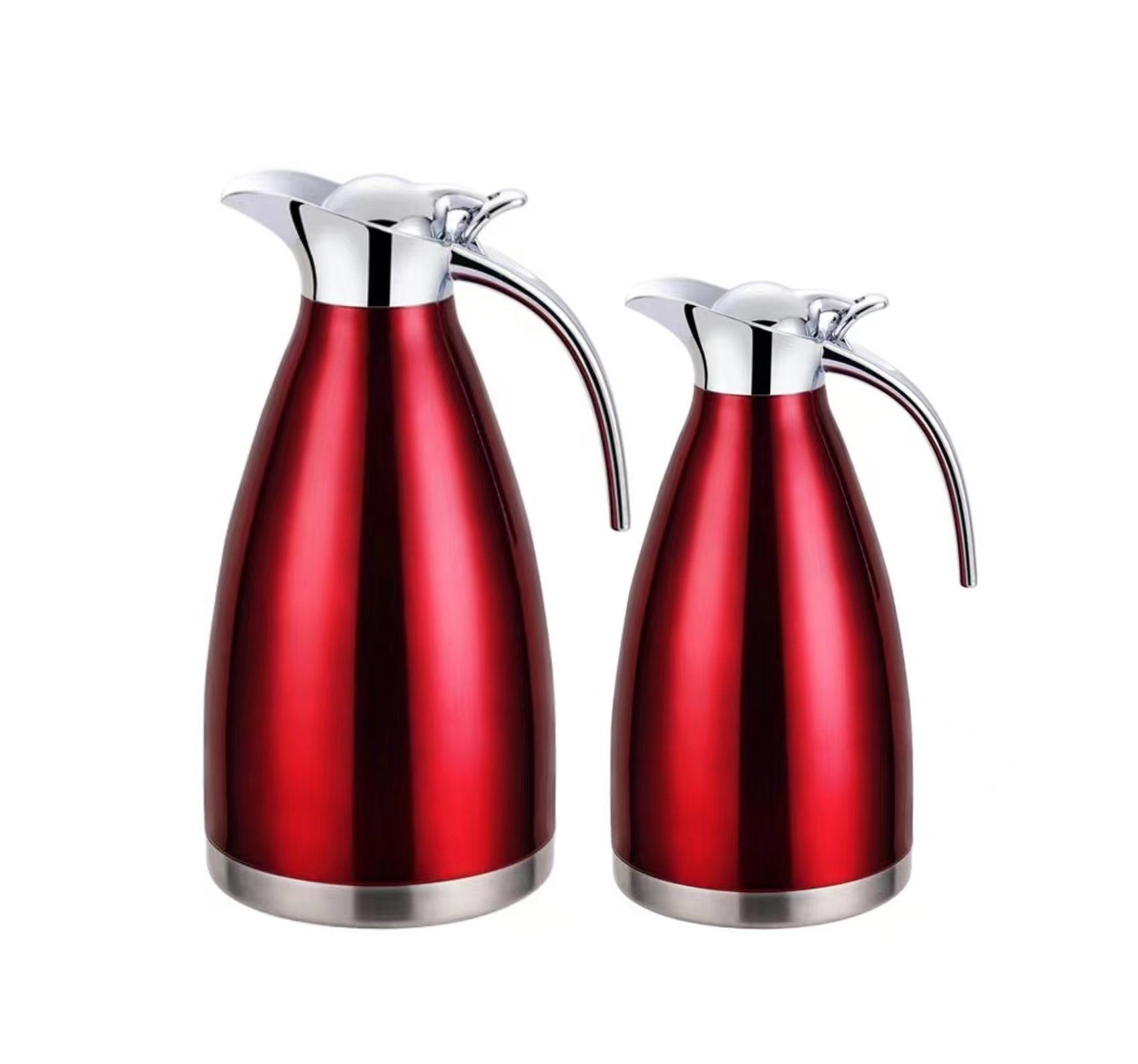 Cheffinger Isolierkanne 2er Set Thermoskanne 1L + 1,5L Isolierkanne Teekanne Thermosflasche