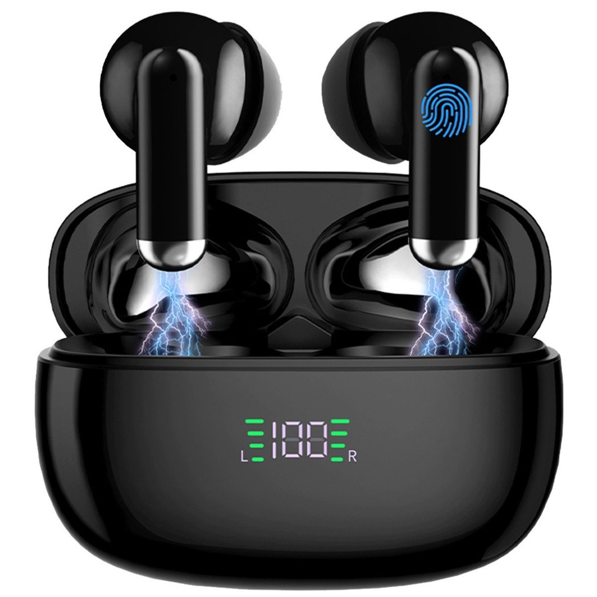 VSIUO 2026 TWS Bluetooth Kopfhörer Kabellos Earbuds HiFi Stereo Sport In-Ear-Kopfhörer (Freisprechfunktion, Noise-Cancelling, Voice Assistant, Siri, Wireless, LED-Anzeige, ENC Lärmreduzierung Ohrhörer für Arbeit und Studium)