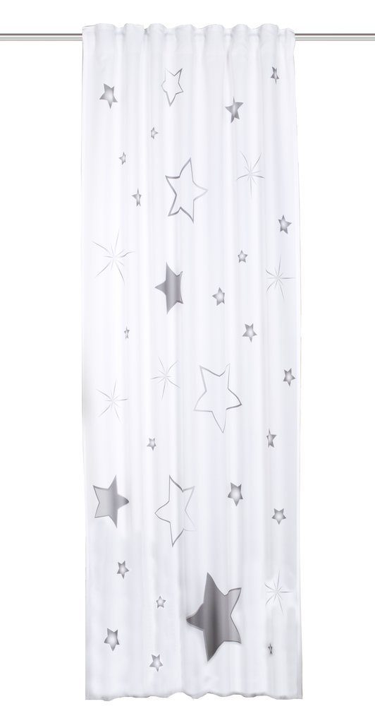 Gardine Schlaufenschal Stars grau 120 cm x 245 cm, Clever-Kauf-24,  halbtransparenter Schlaufenschal | Fertiggardinen