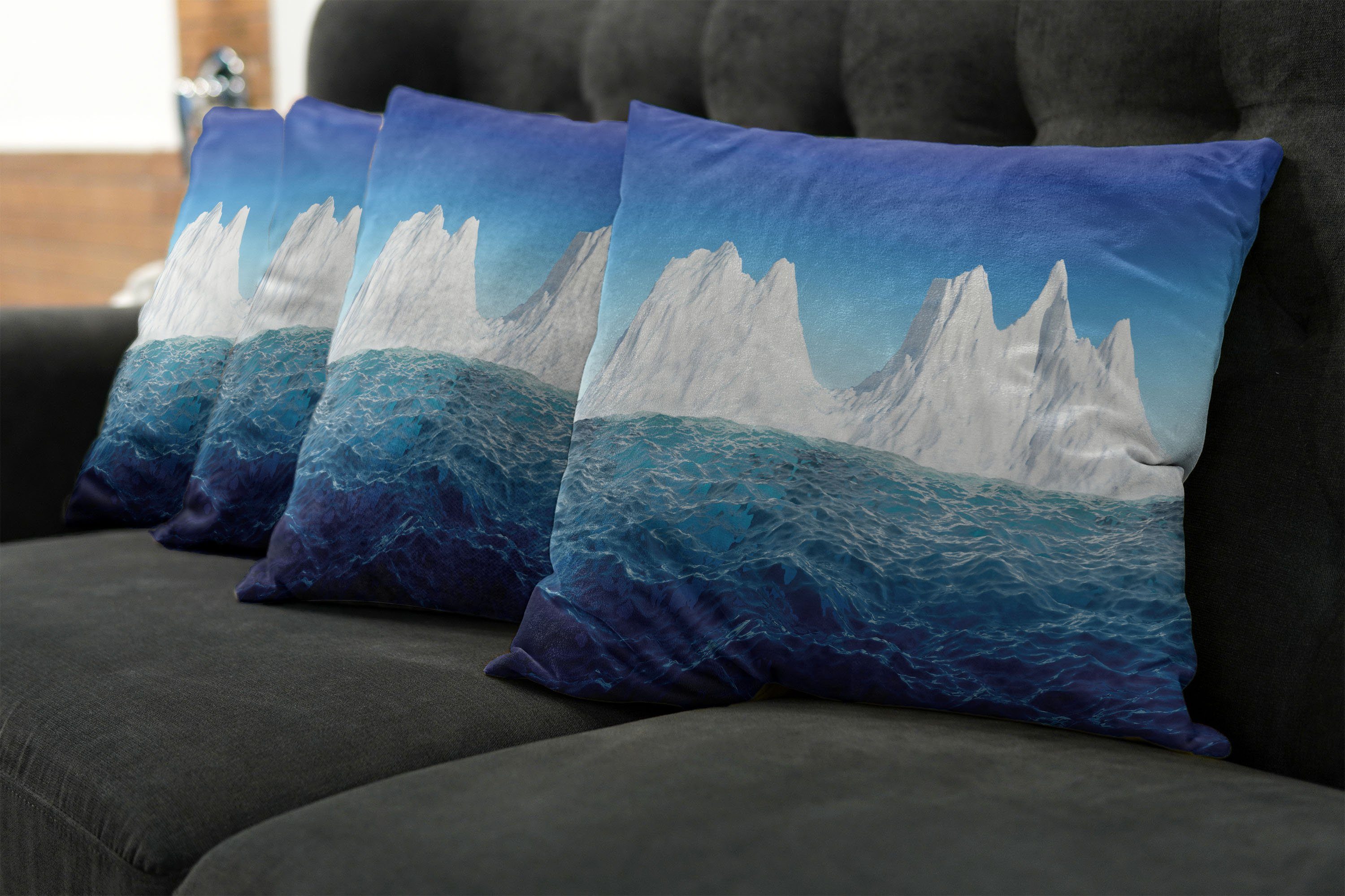 Stück), Abakuhaus Berg Accent Kissenbezüge Doppelseitiger Digitaldruck, Modern Ocean (4 Ice in Antarktis-Szene