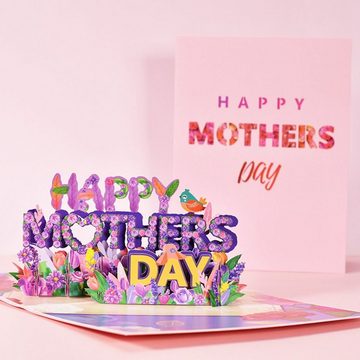 Juoungle Geburtstagskarten 3D-Blumen-Aufpoppen-Karten, Muttertags-Grußkarten