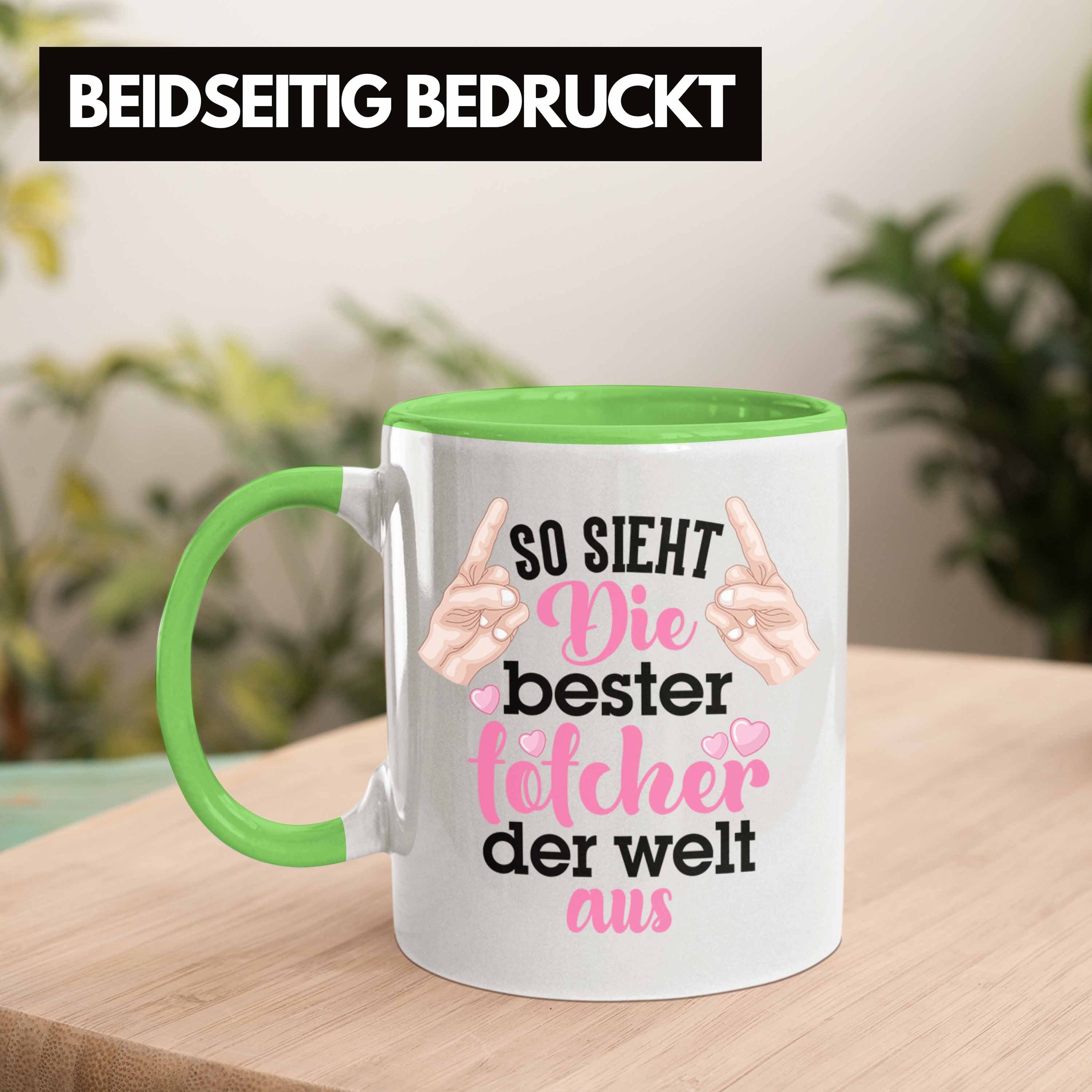 Trendation Tasse Trendation - Tochter Grün Mama für Kaffeetasse Töchter Spruch Tochter Pink Beste Tasse Vater Geschenk Geschenk