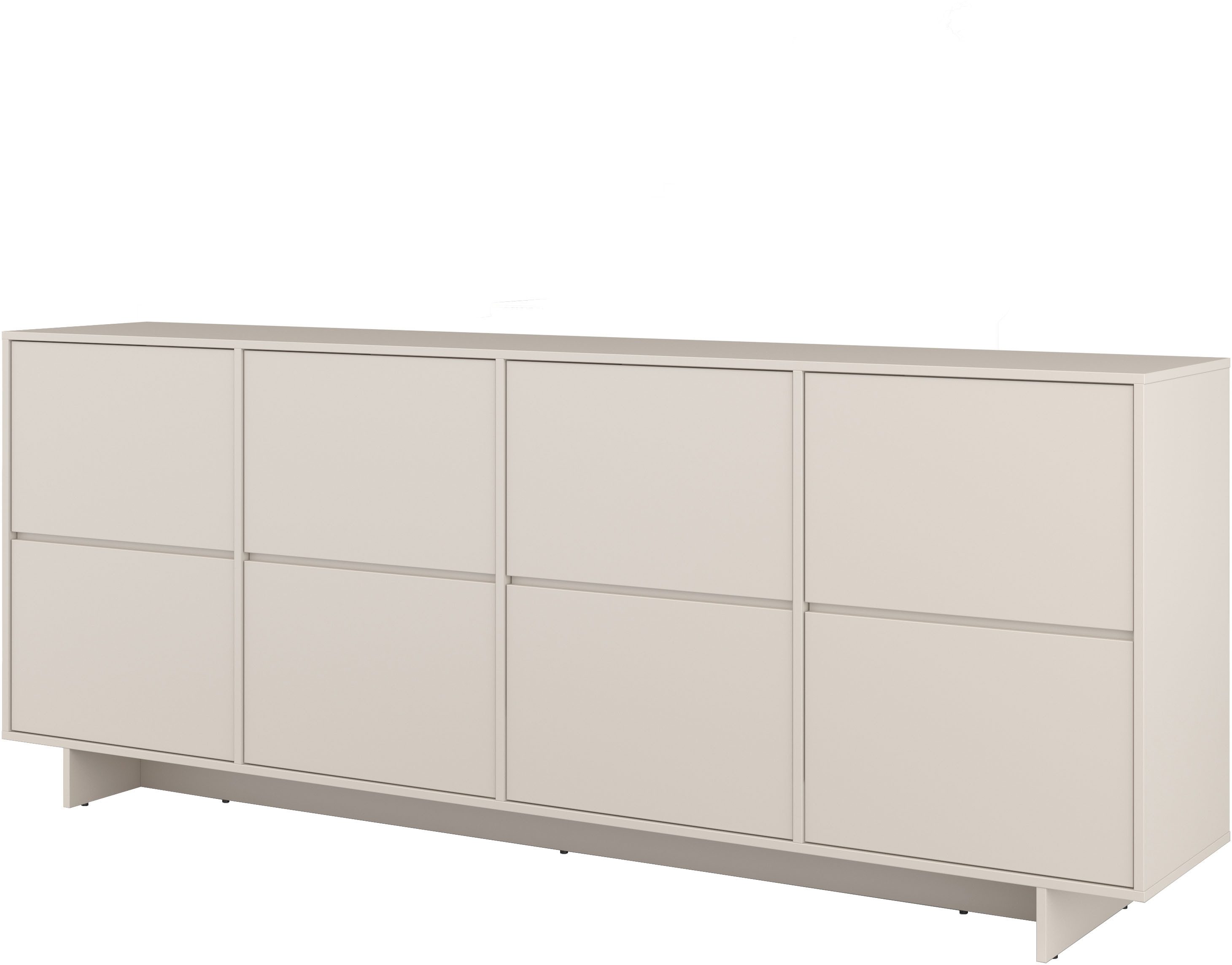 OTTO home Sideboard Tatami, Stilvolle, moderne grifflose Kommode 4 Türen, Breite 220cm, Anrichte mit viel Stauraum, Böden verstellbar, push-to-open-Funktion