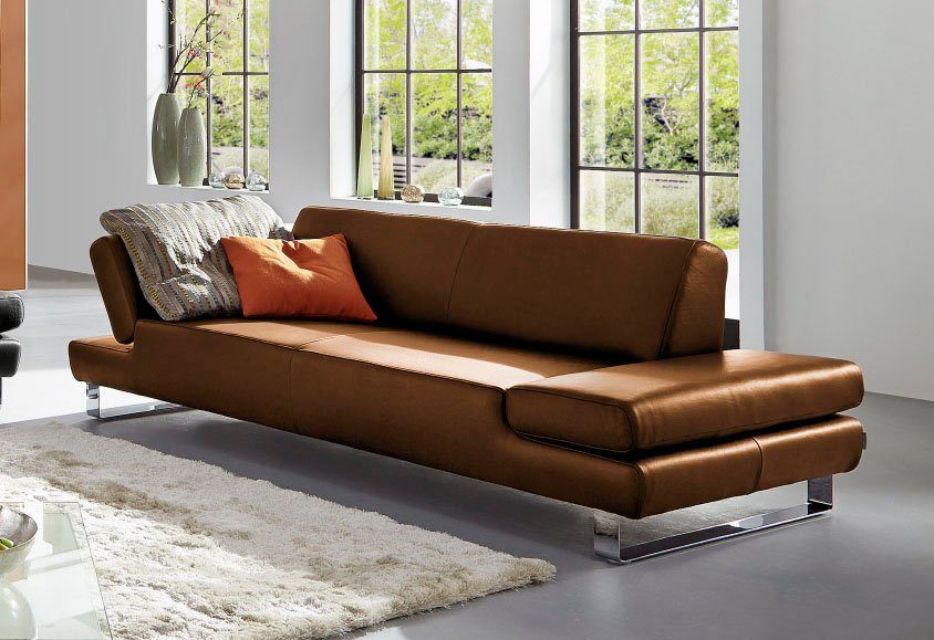W.SCHILLIG 3-Sitzer taboo Designsofa mit hohem Sitzkomfort, Breite 232cm, Sitztiefe 69cm, mit Übertiefe, inklusive Armlehnenverstellung