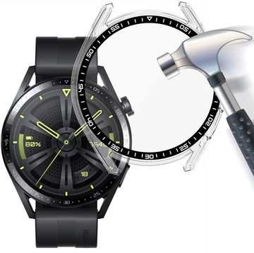 MSM Smartwatch-Hülle Hülle für Huawei Watch GT3 Schutzhülle 46mm 42mm Schutzglas Case Display Panzerfolie 9H