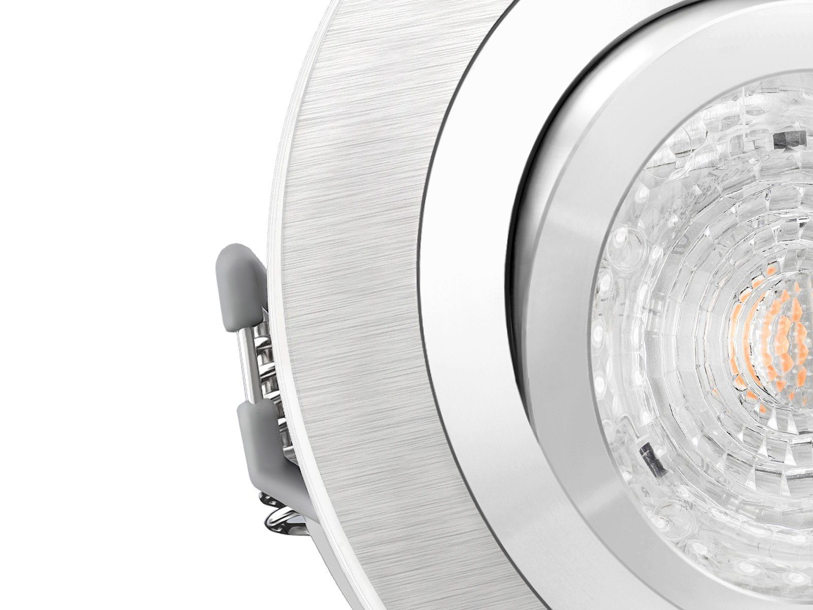 SSC-LUXon LED Einbaustrahler RF-2 Aluminium warmweiss Strahler 4,9W SMD LED-Einbauleuchte rund, LED