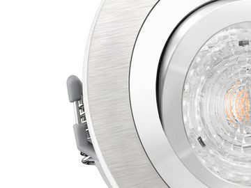 SSC-LUXon LED Einbaustrahler RF-2 Aluminium LED-Einbauleuchte Strahler rund, 4,9W SMD LED warmweiss