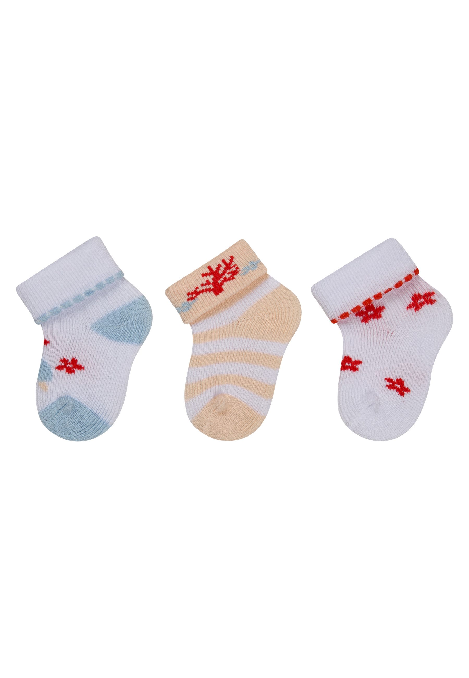Sterntaler® Feinsöckchen Erstlingssocken 3er-Pack Schildkröte (3-Paar, 3er-Pack) Erstlingssocken 3erPack m Umschlag, hoher Baumwollanteil, Geschenkbox