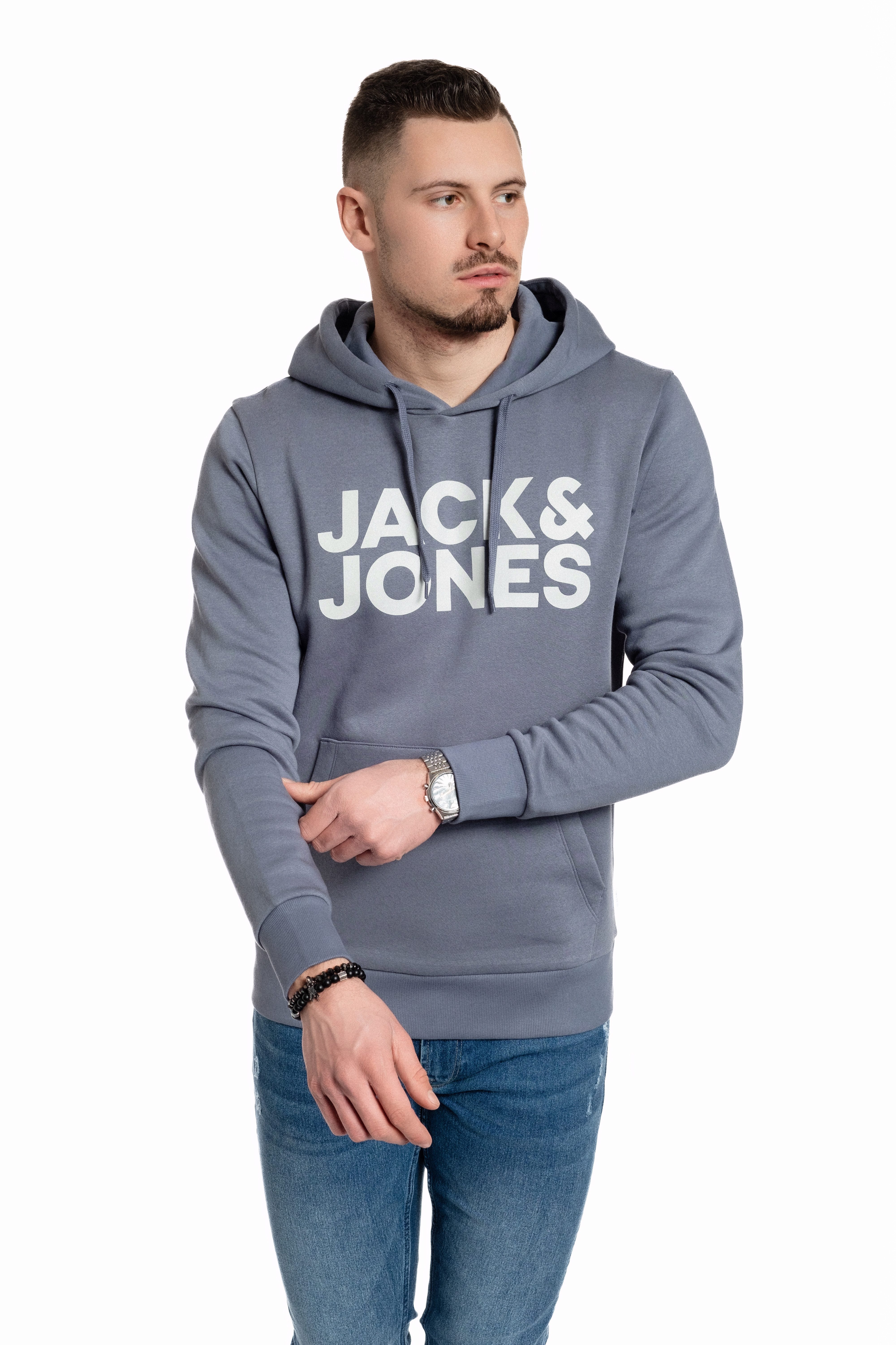 Jack & Jones Hoodie mit Kängurutasche, mit Kapuze, mit Logodruck