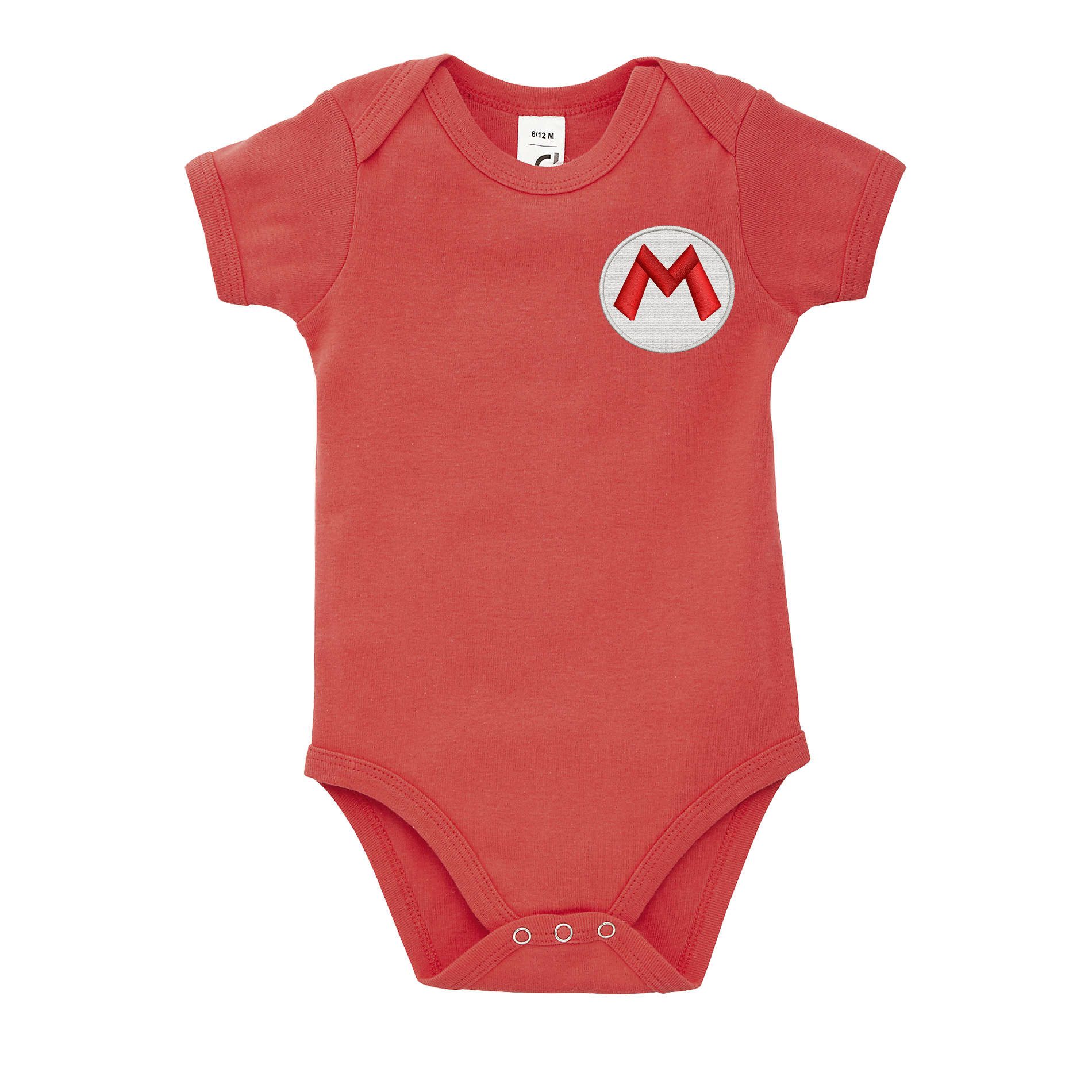 Blondie & Brownie Strampler Baby Body Mario Luigi Logo Patch Kinder Strampler Motiv Retro (Einzelartikel, Einzelartikel) Luigi Logo Patch Babybody Classic