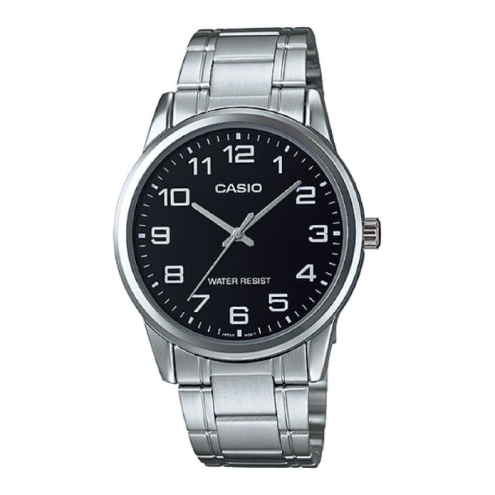 CASIO Luxusuhr Herren Analog Quarz Uhr mit Edelstahl Armband MTP-V001D-1