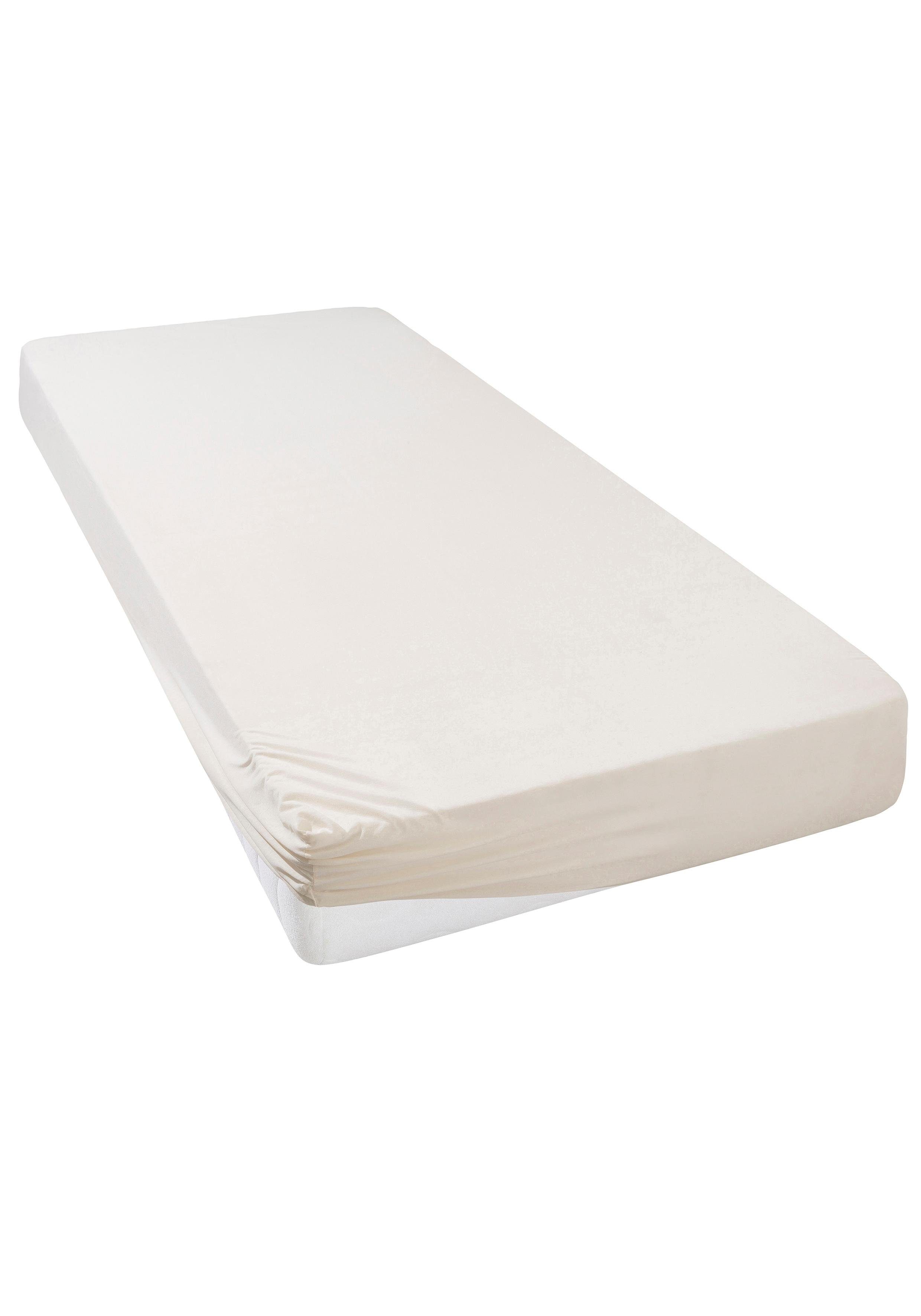 OTTO home Spannbettlaken Bettlaken Jersey, Spannbetttuch mit Baumwolle, uni, Jersey, Gummizug: rundum, (1 Stück), für Matratzen bis 18cm Höhe, Spannbettlaken, Baumwollmischung