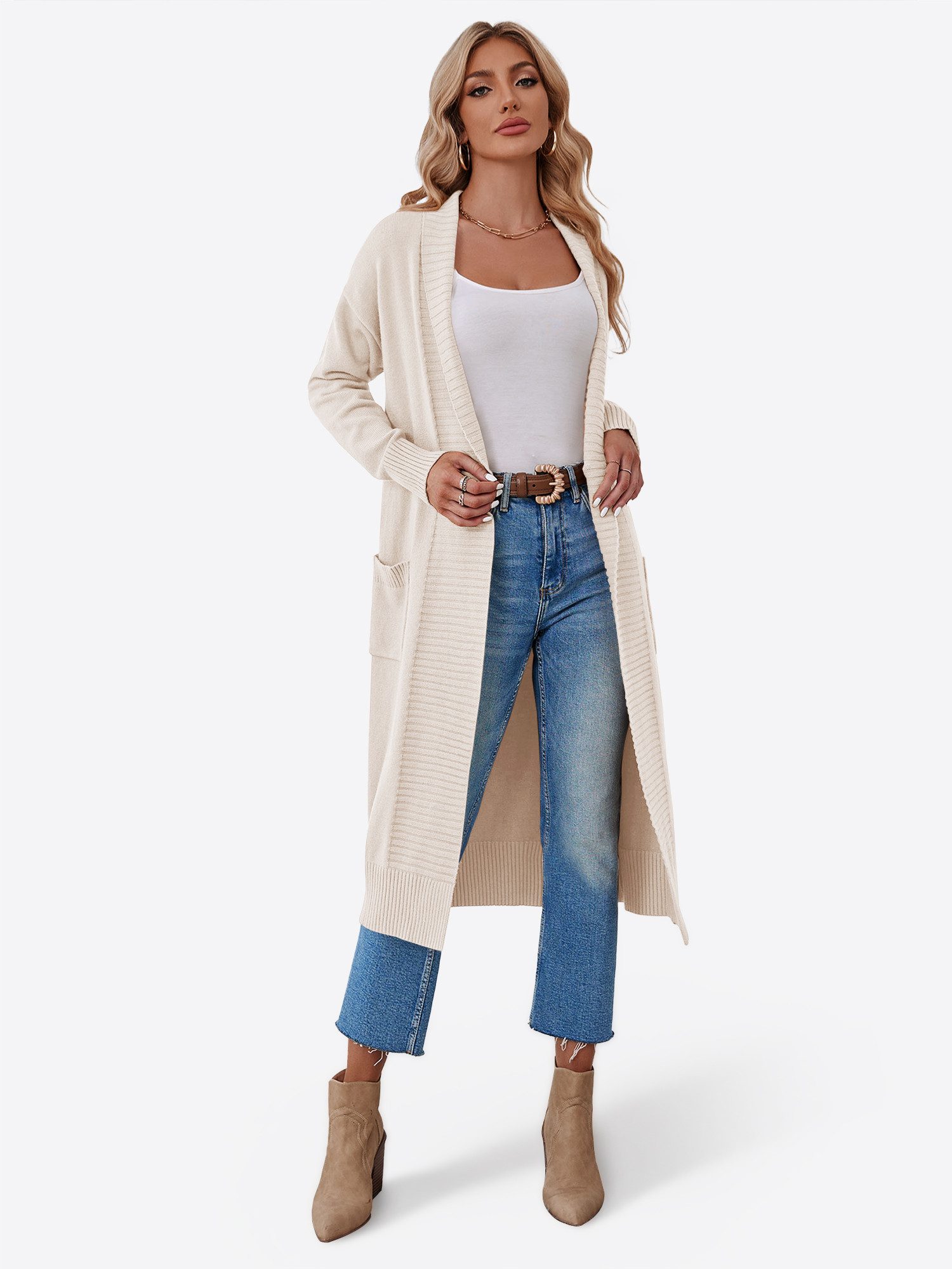 Imily Bela Cardigan Damen Grobstrick-Pullover Mantel (Packung, 1-tlg., 1per günstig online kaufen