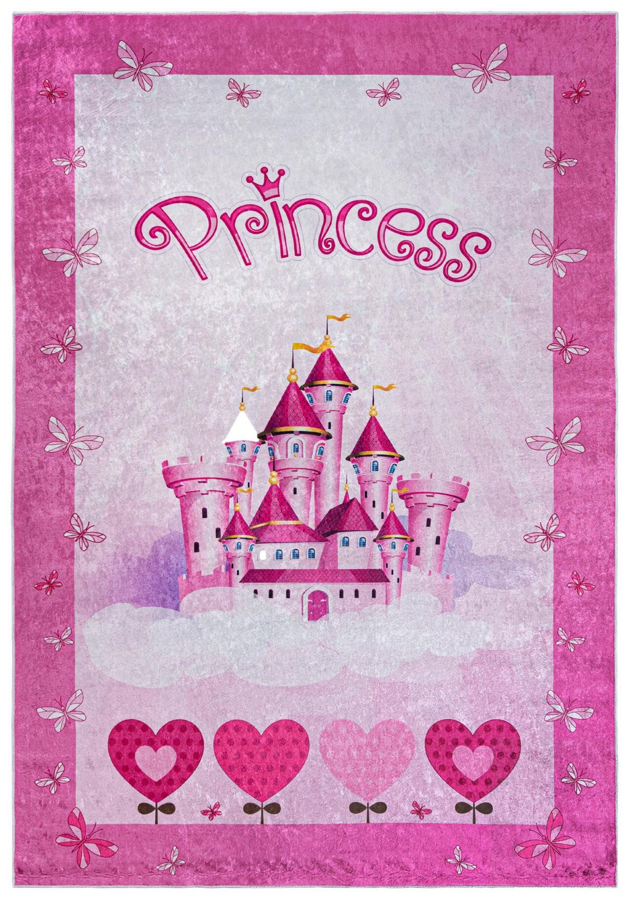 Mazovia Kinderteppich Schloss Rosa Kinderzimmer, Fußbodenheizung