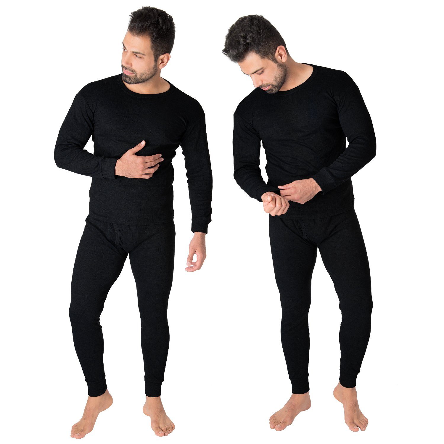 Black + Unterhose Thermounterhemd Schwarz 2x Snake cushy (Set, Set Thermounterwäsche 2-St) Unterhemd
