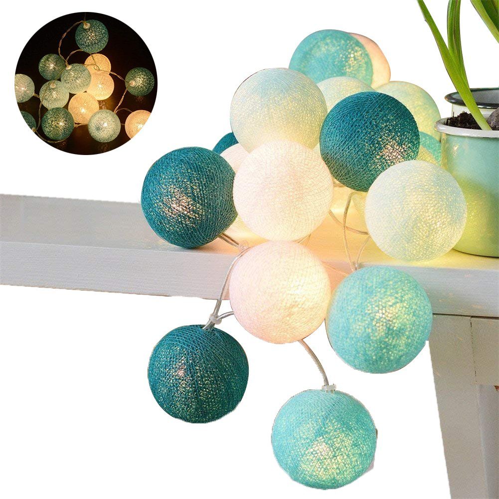 Ball Weihnachten,Hochzeit,Party mit Cotton für Lichterkette Grün Stecker Jormftte LED-Lichterkette