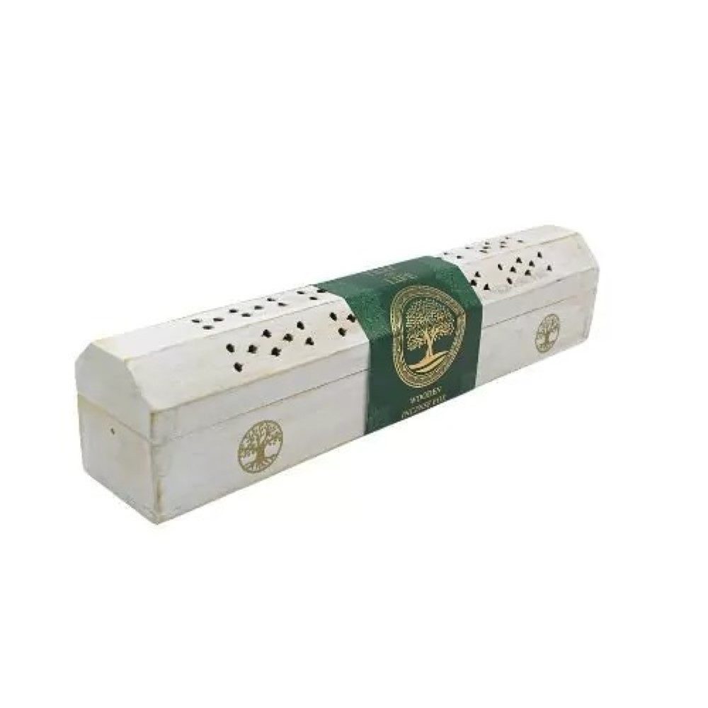 Green Tree Ароматические палочки-Halter Ароматические палочкиhalter India Truhe "Baum des Lebens" Holz weiß 30x8cm