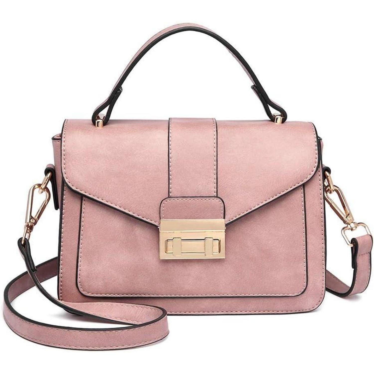 Handtasche Elegante Damen Handtasche Klein Umhängetasche Sattel-Design Pink