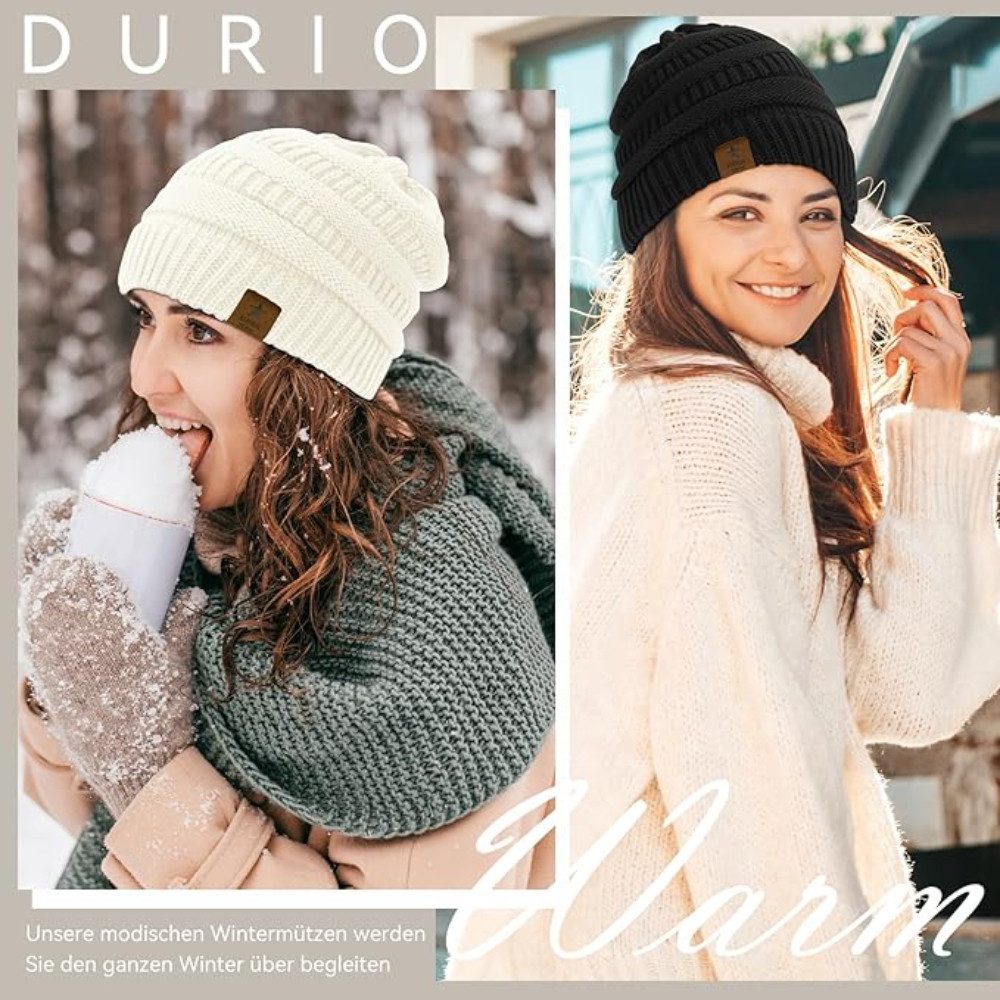 Blusmart Fleecemütze Winterstrickmütze (Grobstrick, gefüttert, Thermomütze) Unisex, ein Must-Have für den Winter