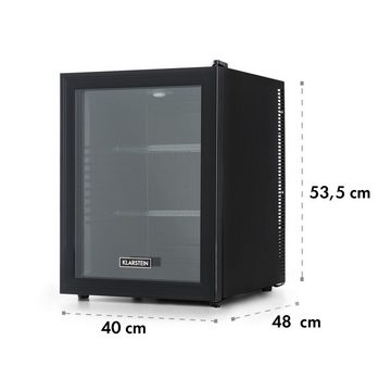 Klarstein Table Top Kühlschrank BCH-50BG Blk 10033822A, 53.5 cm hoch, 40 cm breit, Hausbar Minikühlschrank ohne Gefrierfach Glastür klein Kühlschrank