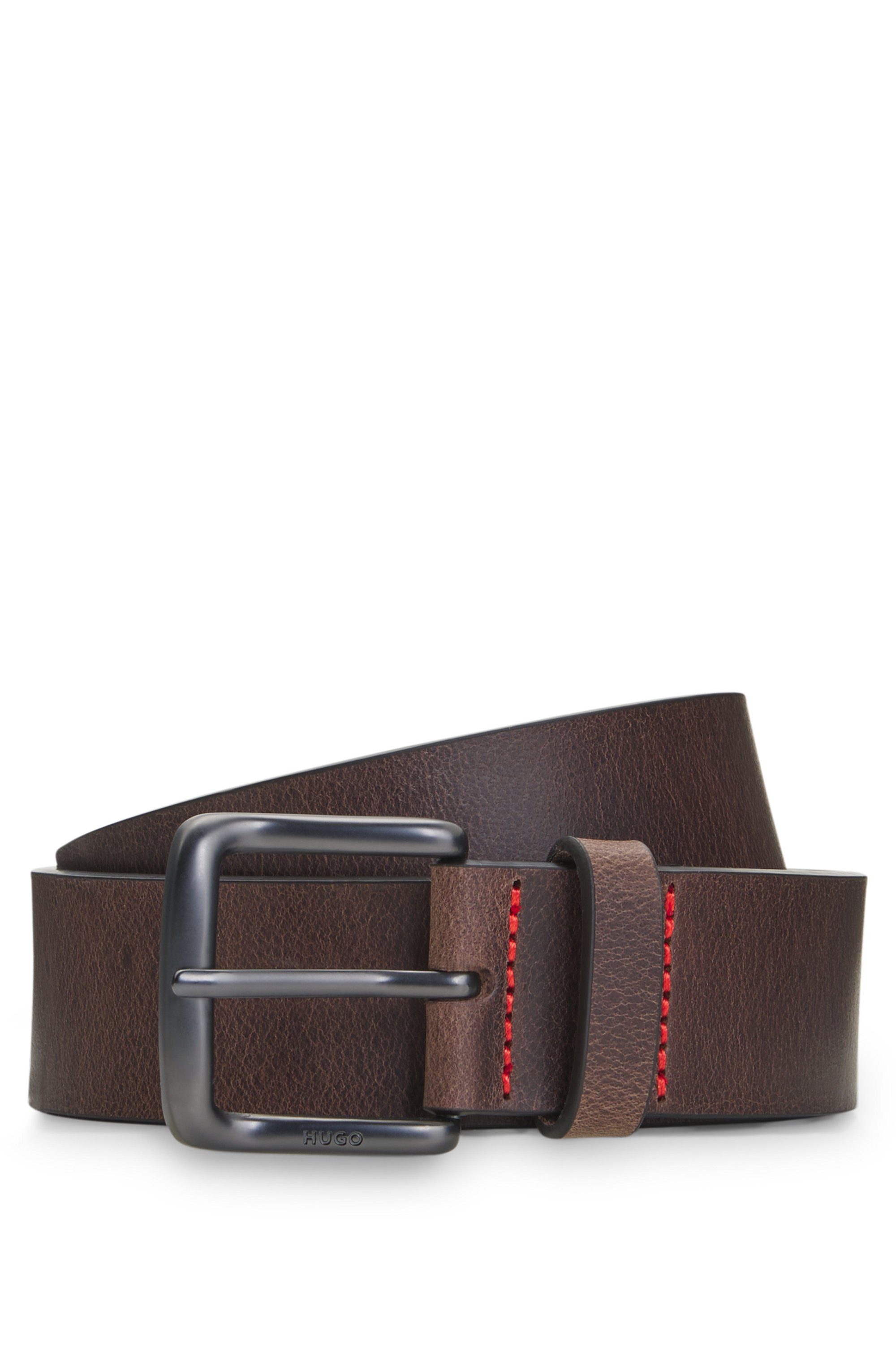 HUGO Ledergürtel Geffrey Sz35 aus Büffelleder, MADE IN ITALY