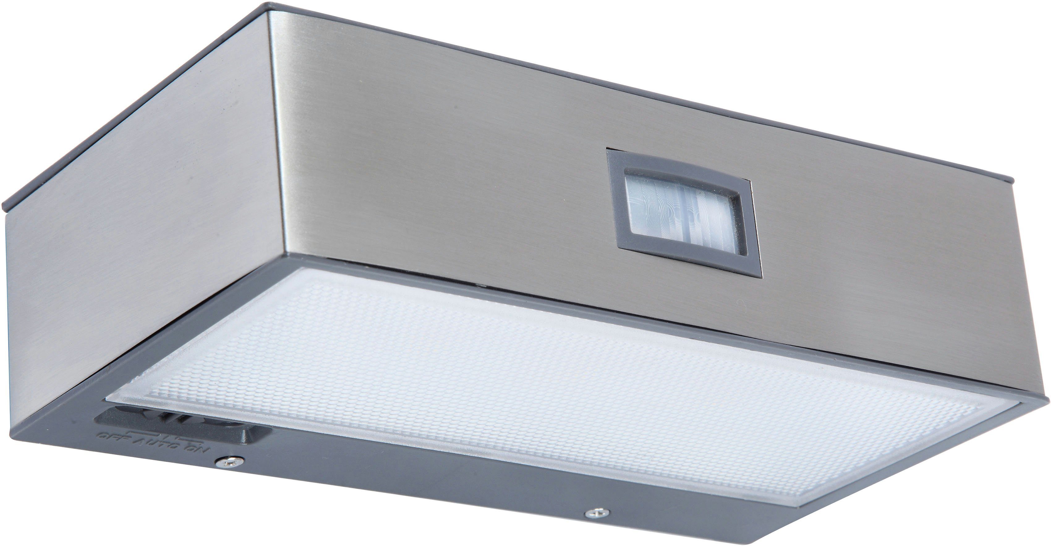 LUTEC LED Wandleuchte BRICK, Bewegungsmelder, Außen-Wandleuchte LED Bewegungsmelder, integriert, Neutralweiß, Solarleuchte, fest