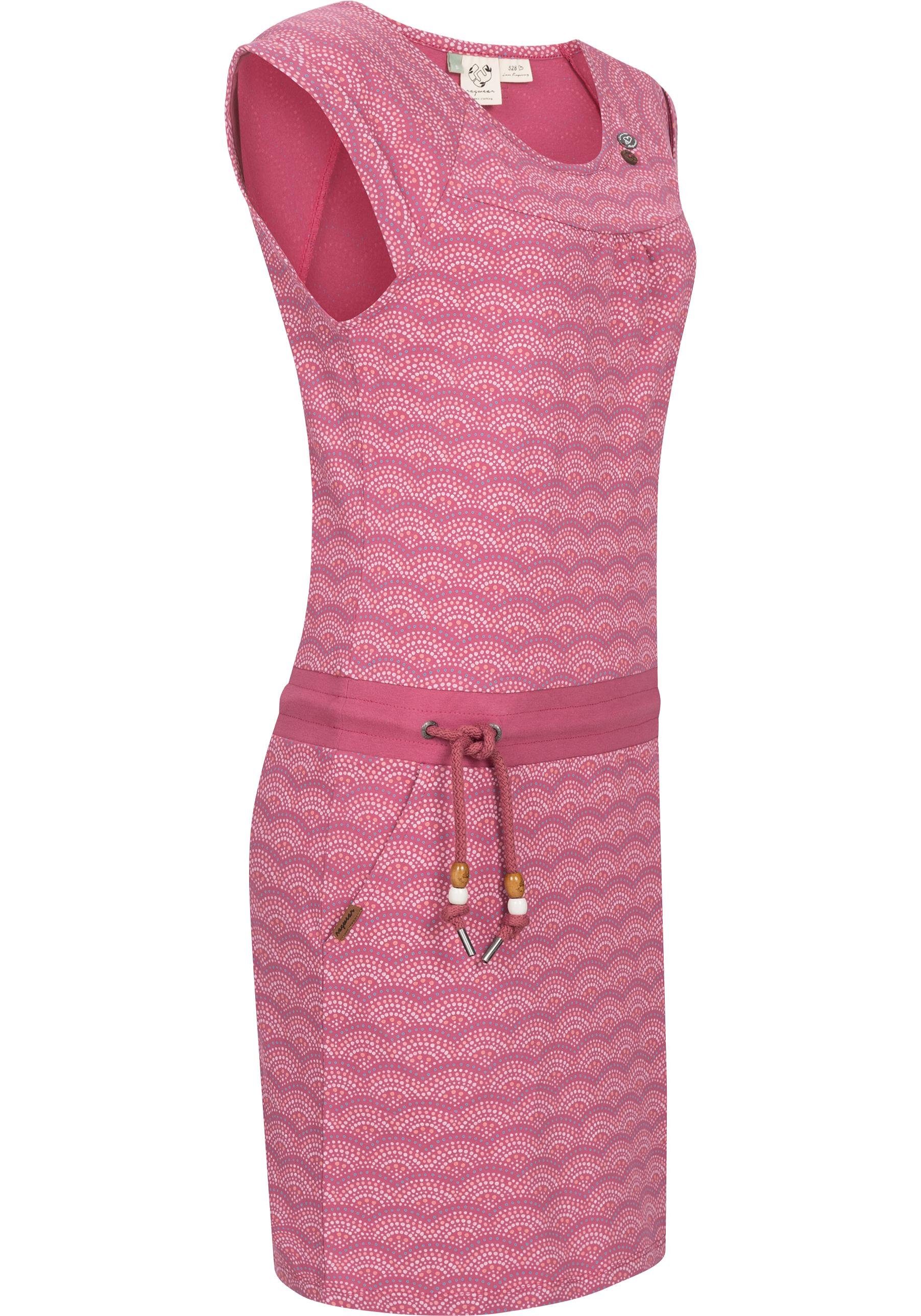 Ragwear Sommerkleid Penelope geeignet mit Print stylischem Jahreszeit C optimal die warme Das Print, Intl. leichtes ist Shirtkleid Strand-Kleid für