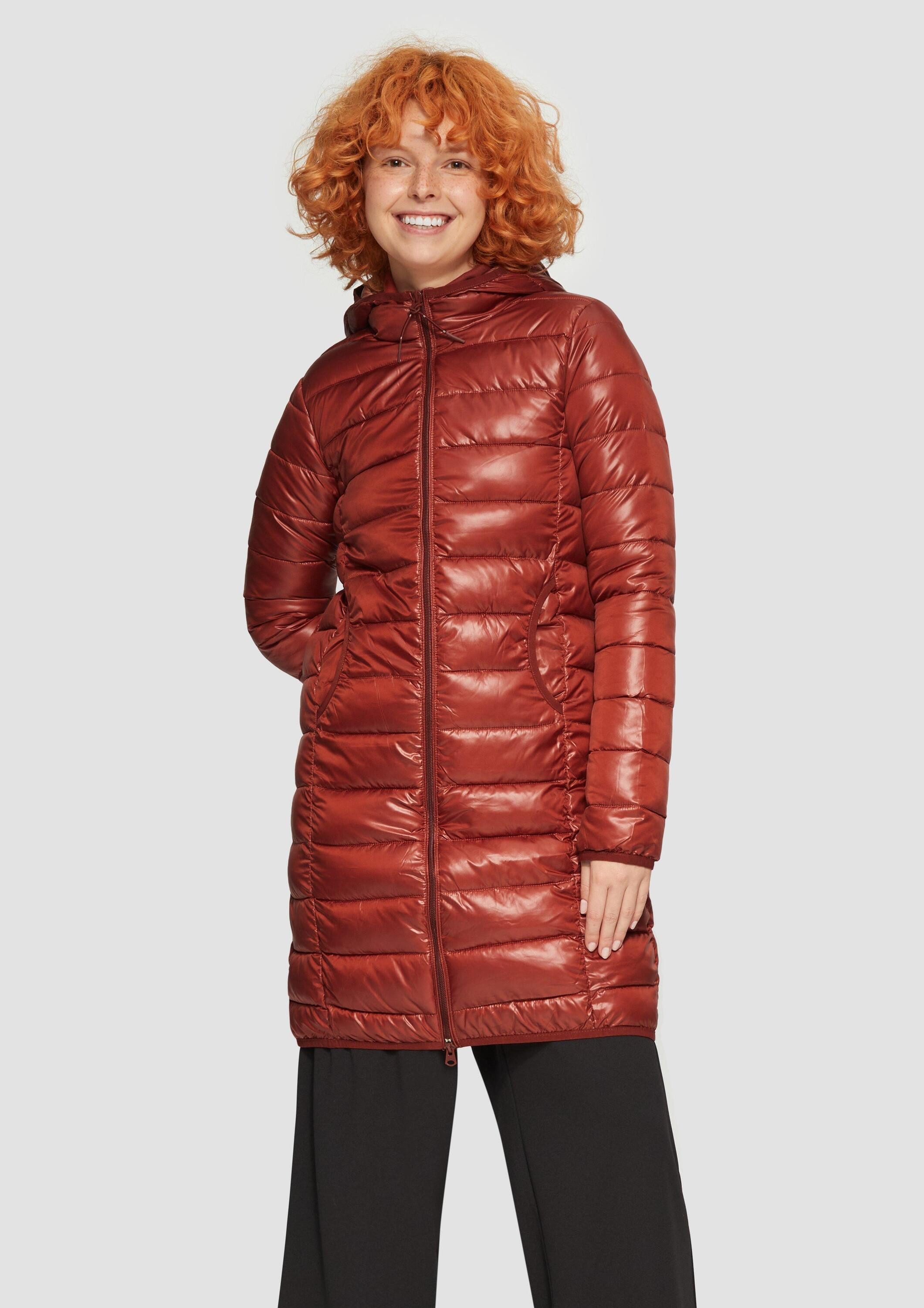 QS Funktionsmantel Outdoor-Mantel Leichter Steppmantel mit Kapuze günstig online kaufen