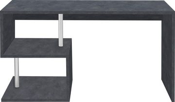 möbelando Schreibtisch Esse Angolo (BxHxT: 140x75x60 cm), in Schiefer mit einem Einlegeboden