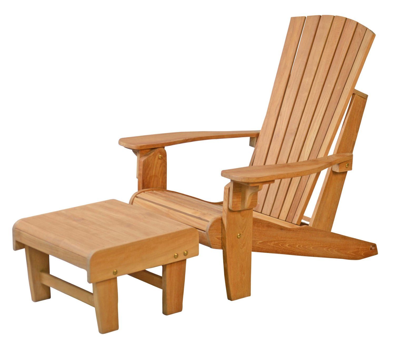 Kai Wiechmann Fußhocker Premium Teak Fußbank 50 x 50 cm als wetterfester Holzhocker, verstellbare und unbehandelte Fußstütze aus Teak