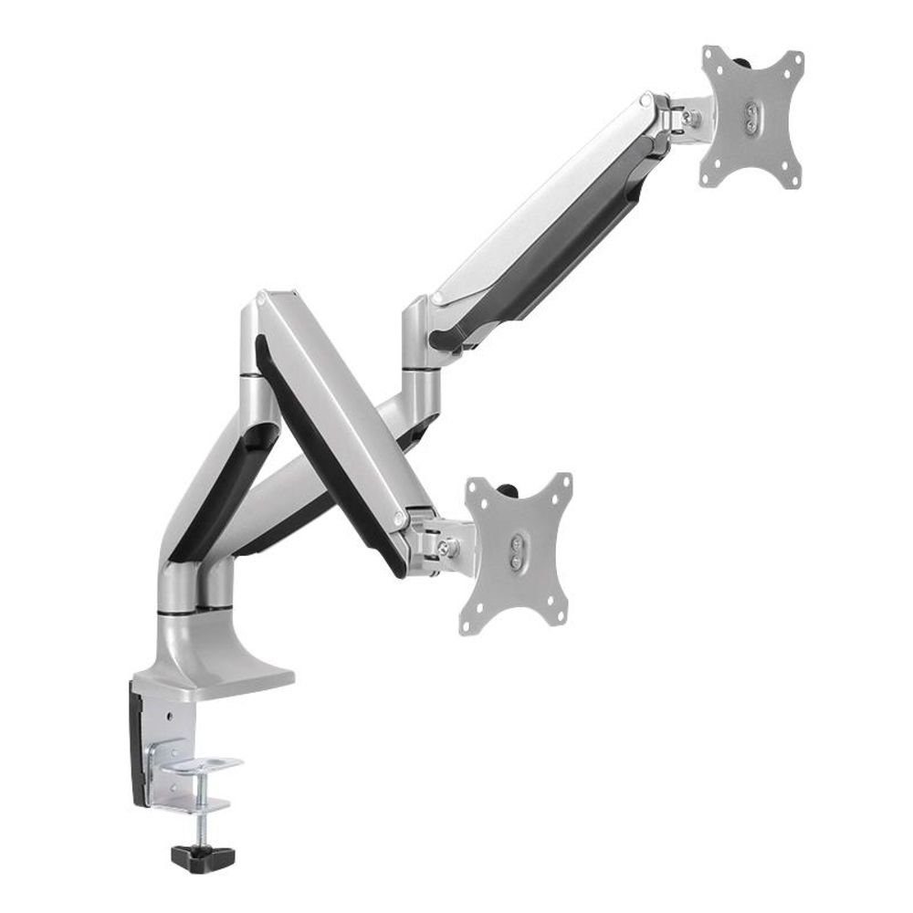 LogiLink Monitor-Halterung 2-fach Aluminium Monitor-Schreibtischhalterung 13-32", (neigbar schwenkbar drehbar)