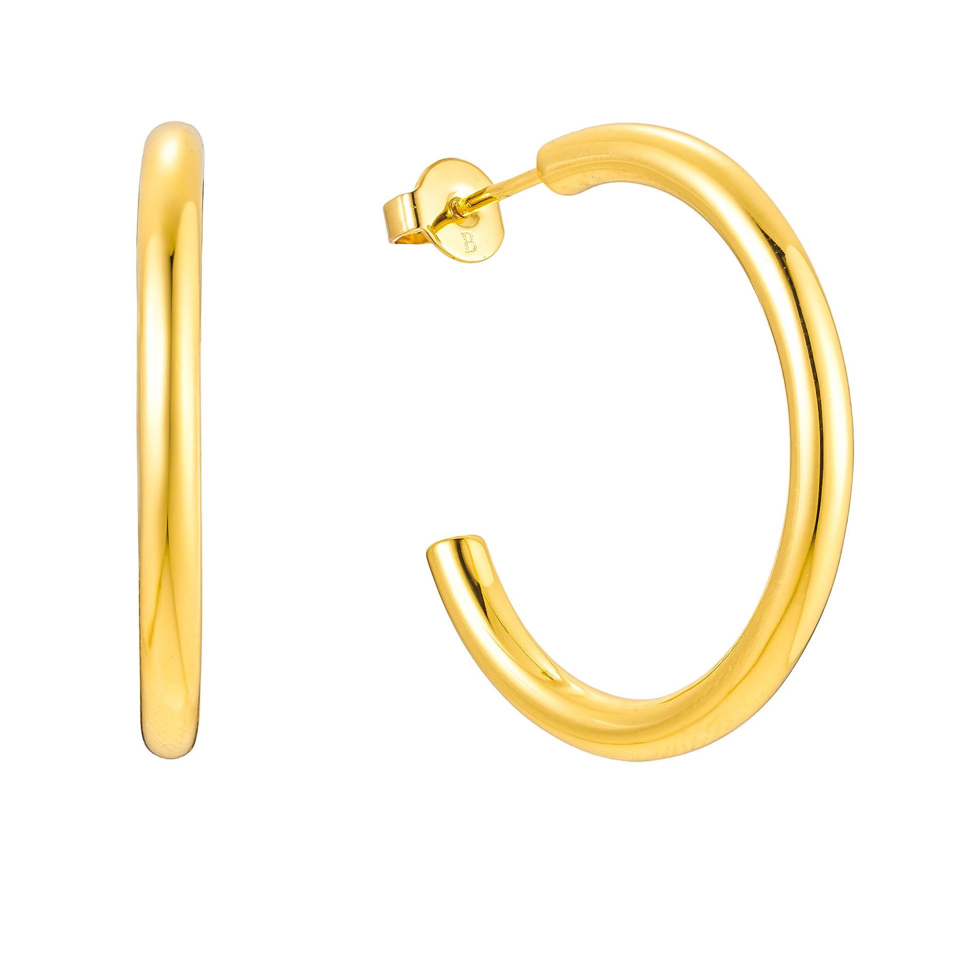 Brandlinger Paar Сережки-кільця Сережки Padua, Statement Сережки-кільця vergoldet mit 18 Karat Gold