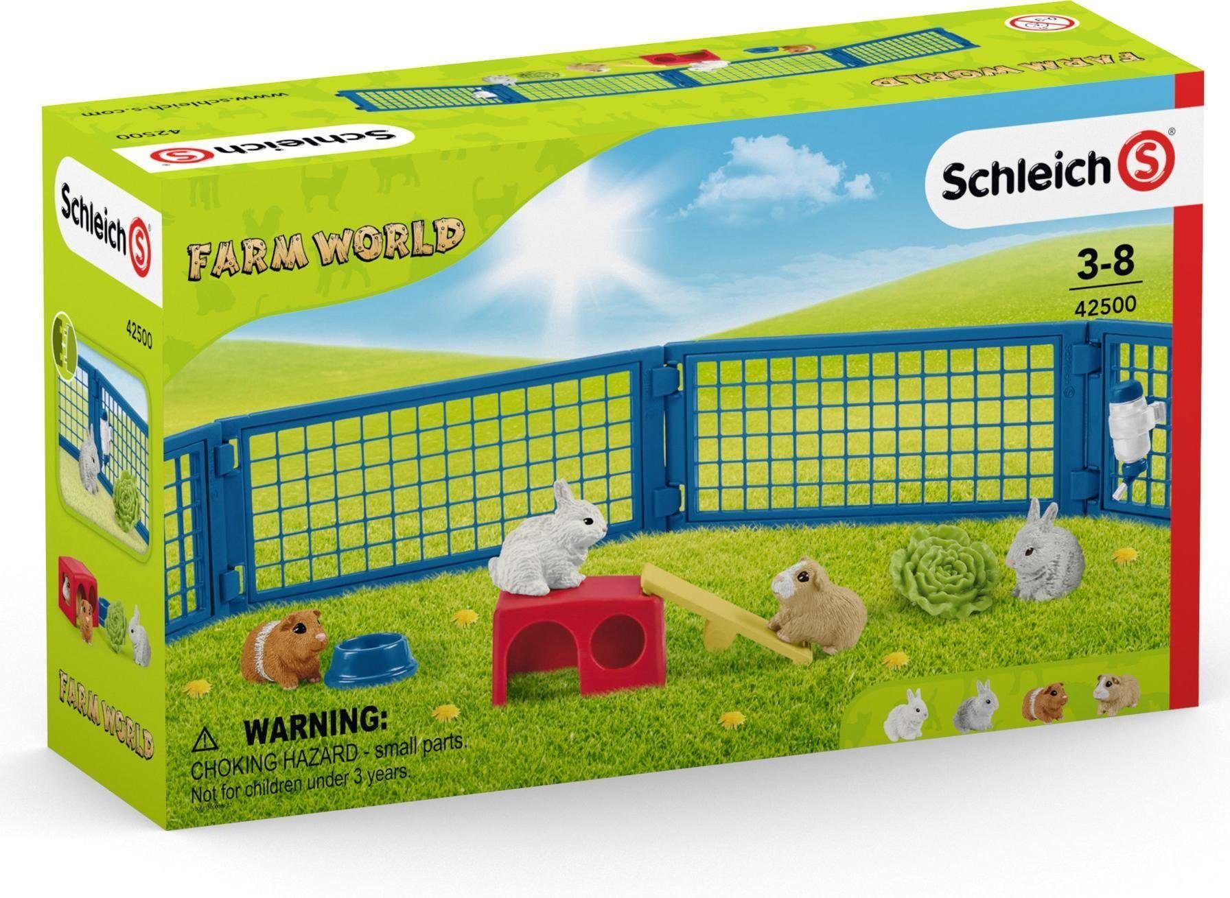 und für Meerschweinchen Schleich® Kaninchen Zuhause WORLD, (42500), FARM (Set) Spielfigur