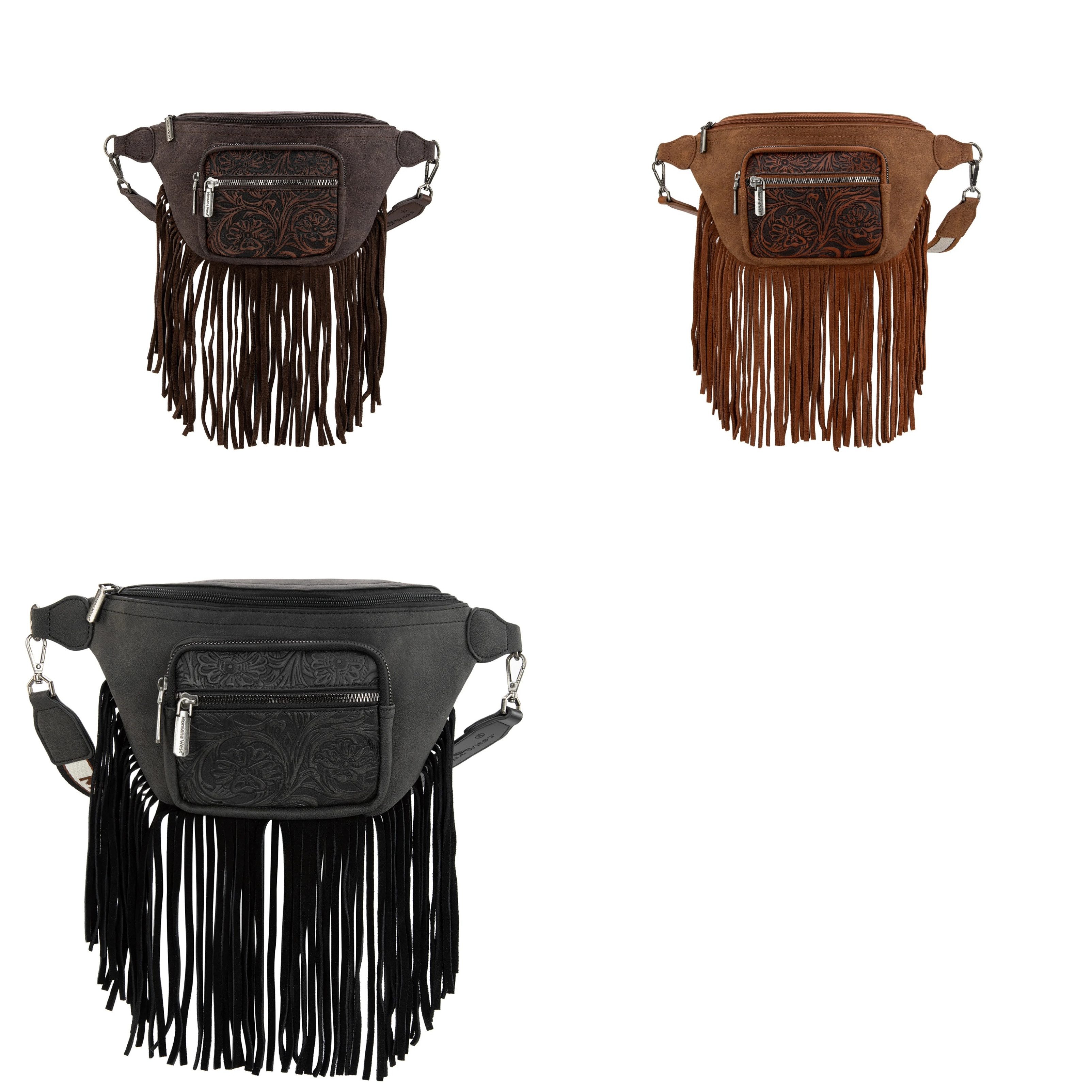 Bauchtasche Bianca Bauchtasche Gürteltasche Hüfttasche im Westernstyle mit Fransen