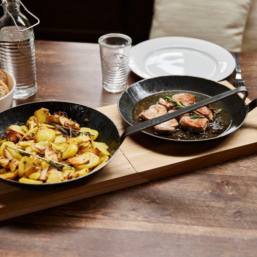 Siena Home Schneidebrett BRESCIA, Massivholz, (2-St), 45° Griffleiste, aus FSC®-zertifiziertem Eichenholz