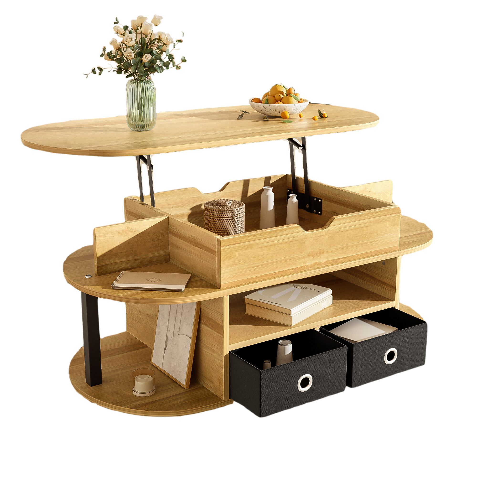 MODFU Couchtisch Eleganter Couchtisch mit Hebefunktion günstig online kaufen