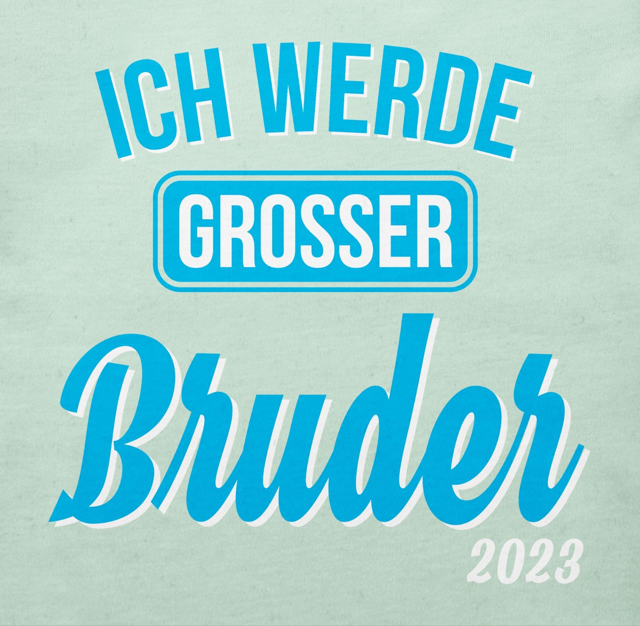 2 werde T-Shirt großer Mintgrün Großer 2023 Bruder Bruder Shirtracer Ich