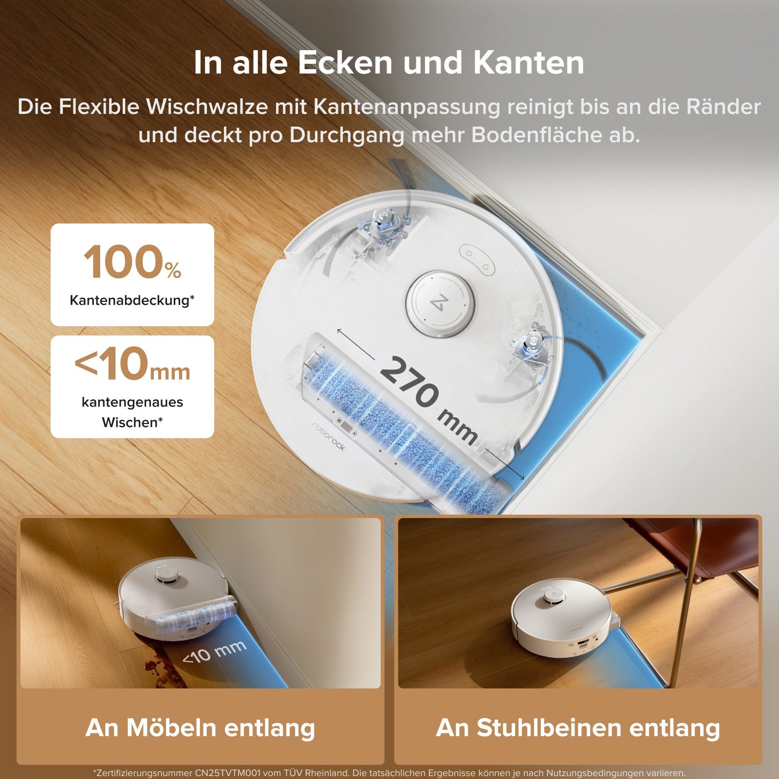 Roborock Saugroboter Roborock Qrevo Curv 2 Flow 20.000 Pa, intelligenter Teppichschutz, Selbstreinigende SpiraFlow-Wischwalze, Dual Zero-Tangle System