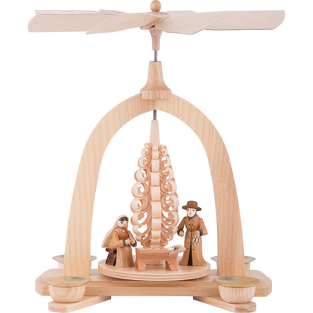 Seiffener Kunsthandwerk Theo Lorenz Weihnachtspyramide 1-stöckige Pyramide Krippe (23cm) von Theo Lorenz Kunsthandwerk