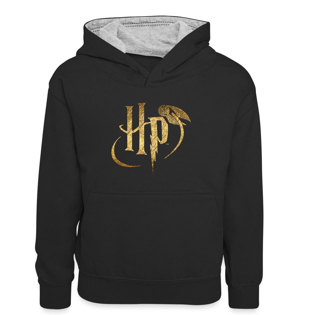 Hoodie Harry Potter HP Logo Kinder Kontrast-Hoodie