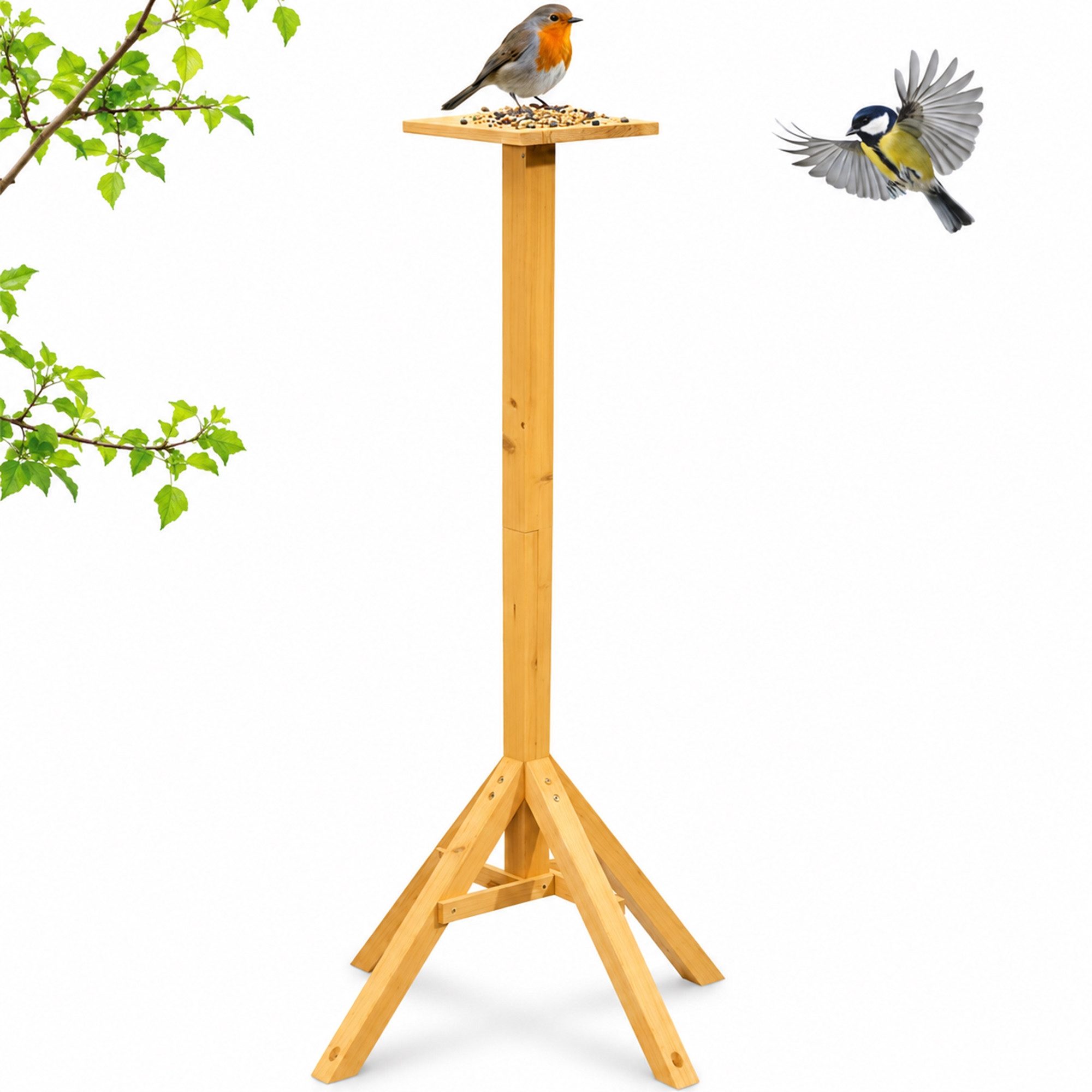 Mucola Vogelhausständer Ständer Vogelhaus Vogelhausständer Vogel Holz Vogelhäuschen Futterhaus, Zubehör für Vogelhäuser, Universell einsetzbar