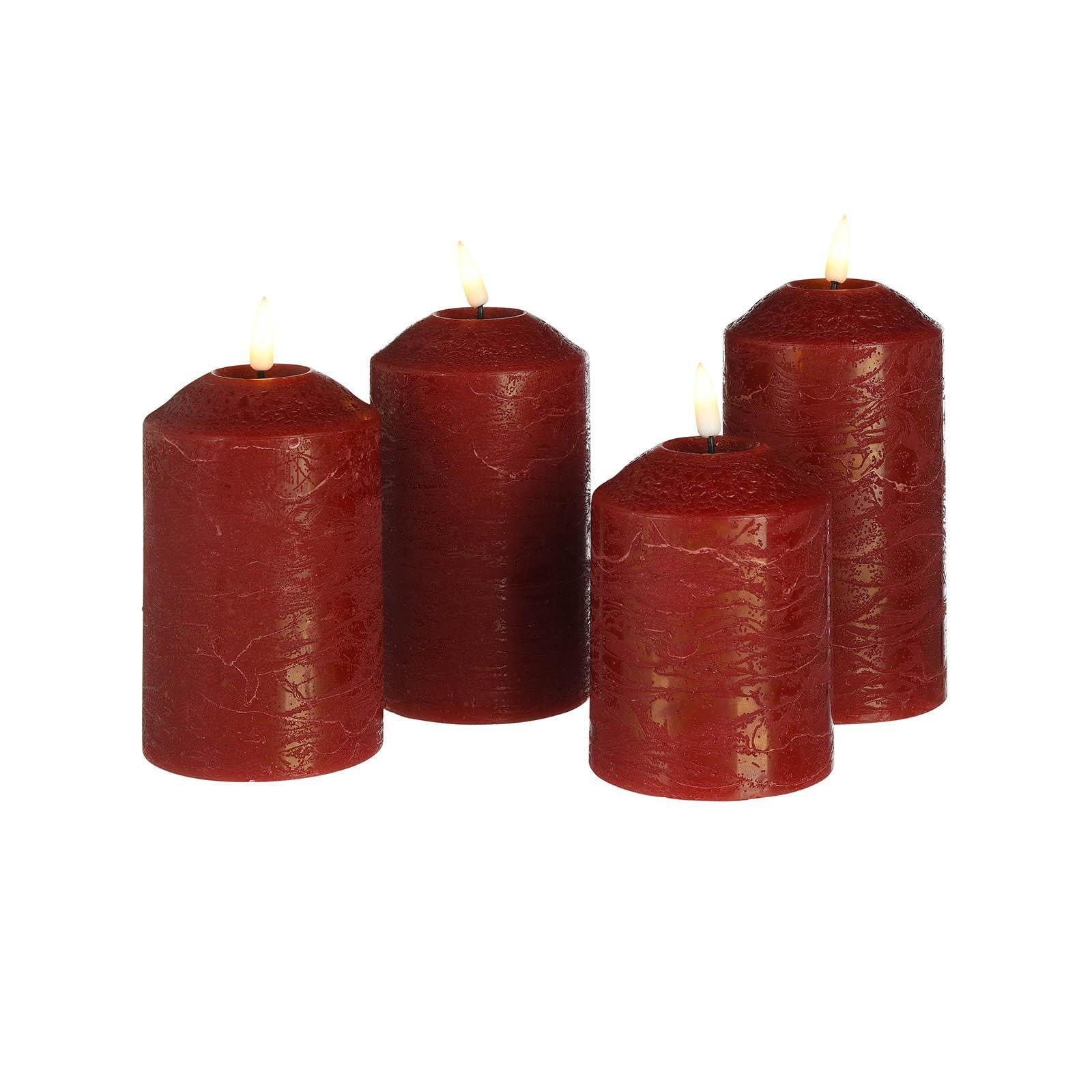 Depot LED-Kerze »LED-Stumpenkerzen-Set Uni« (Packung, 4 Kerzen in  unterschiedlichen Größen)