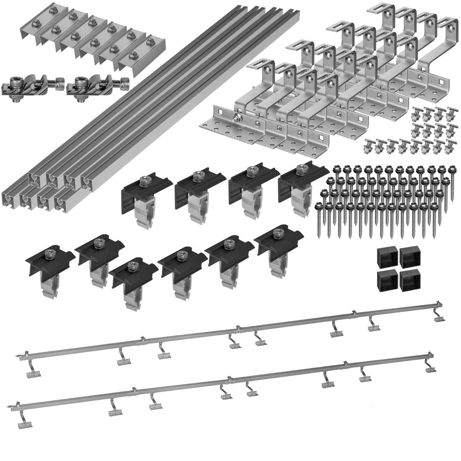 Solarmodul-Halterung Halterung Ziegeldach Montageset Dach Befestigung f 4 Solarmodule