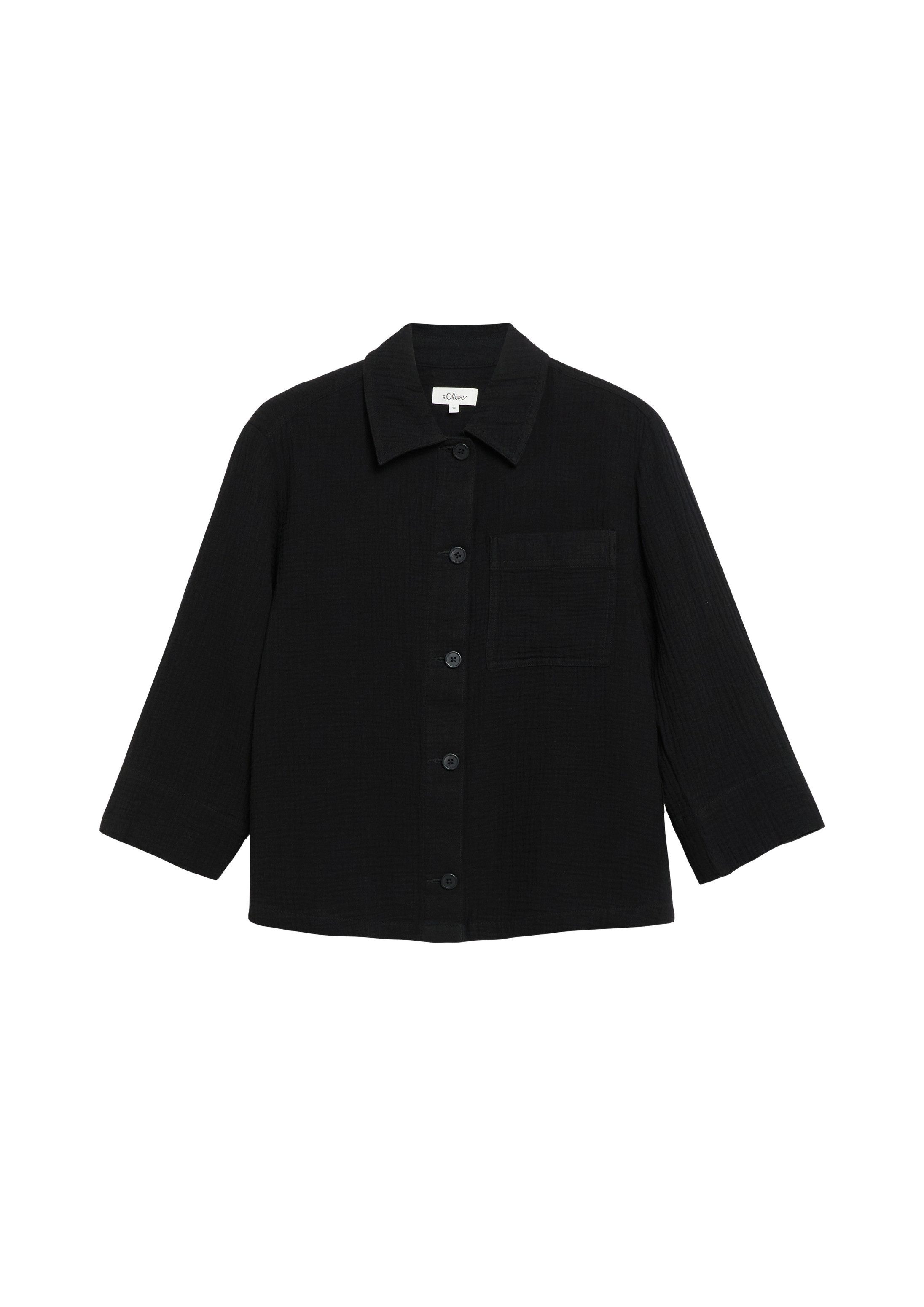 s.Oliver Hemdjacke Indoor-Jacke Shirt-Jacke aus Musselin im Relaxed Fit