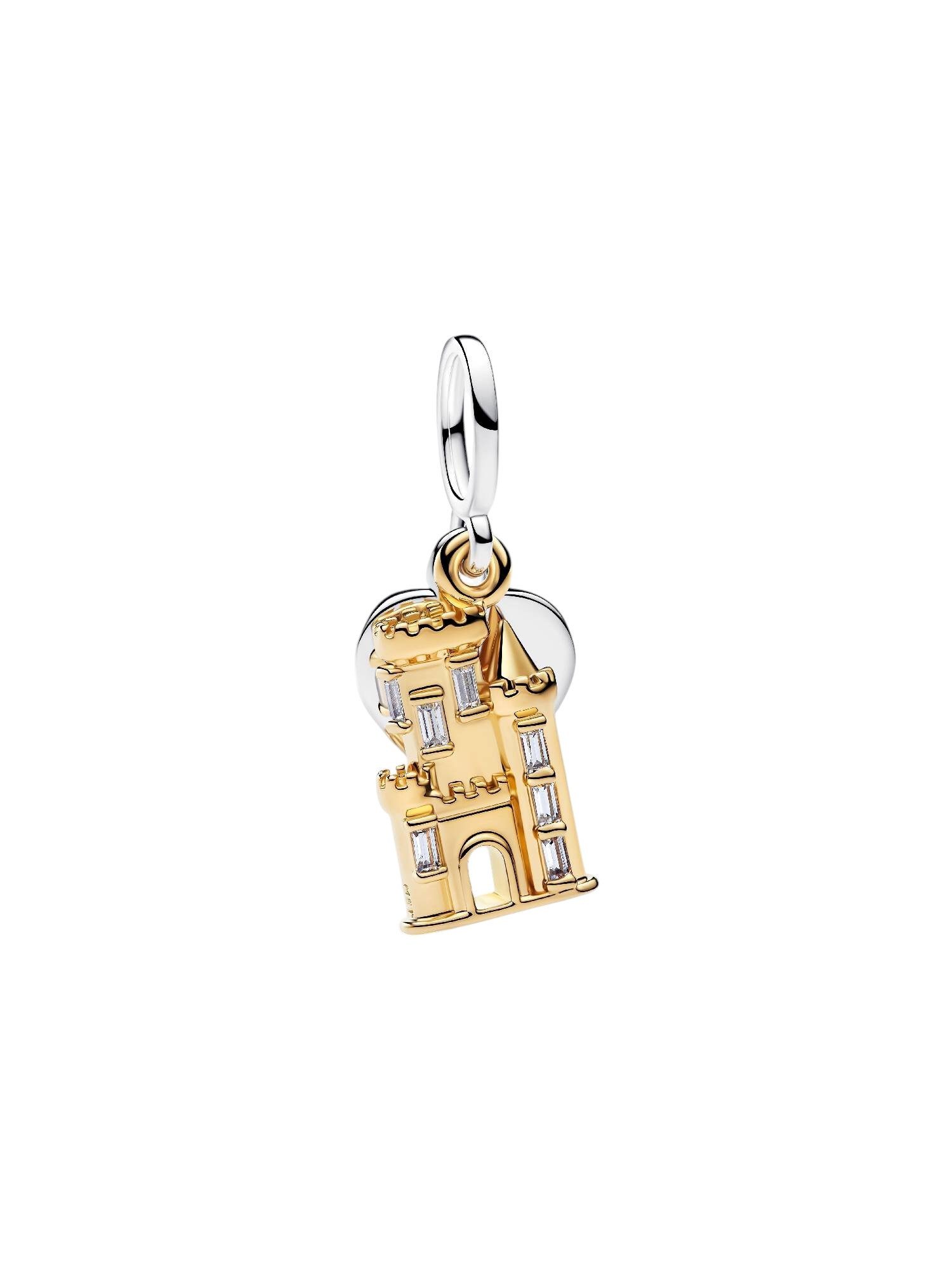 Pandora Charm-Einhänger Charm-Anhänger Doppelt Schloss und Herz Silber 14K Vergoldet 76491501